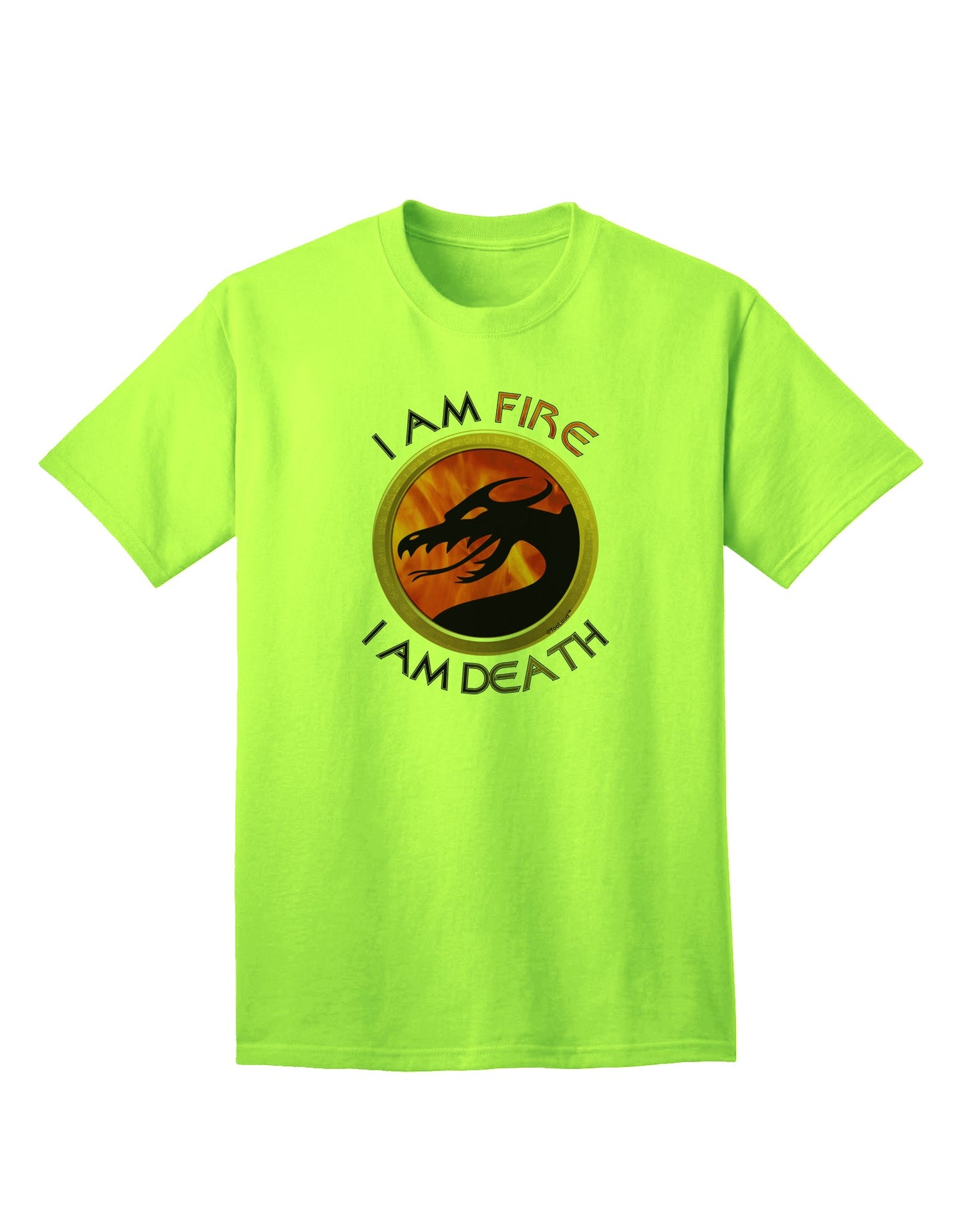 Stylish and Bold Adult T-Shirt - I Am Fire I Am Death by TooLoud-Mens T-shirts-TooLoud-Neon-Green-Small-Davson Sales