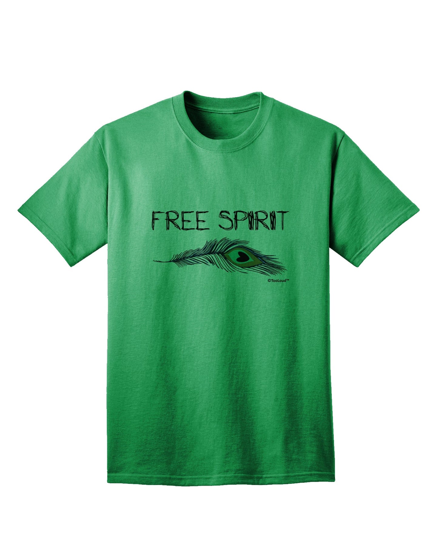 Stylish and Expressive: Free Spirit Adult T-Shirt with Graphic Feather Design by TooLoud-Mens T-shirts-TooLoud-Kelly-Green-Small-Davson Sales