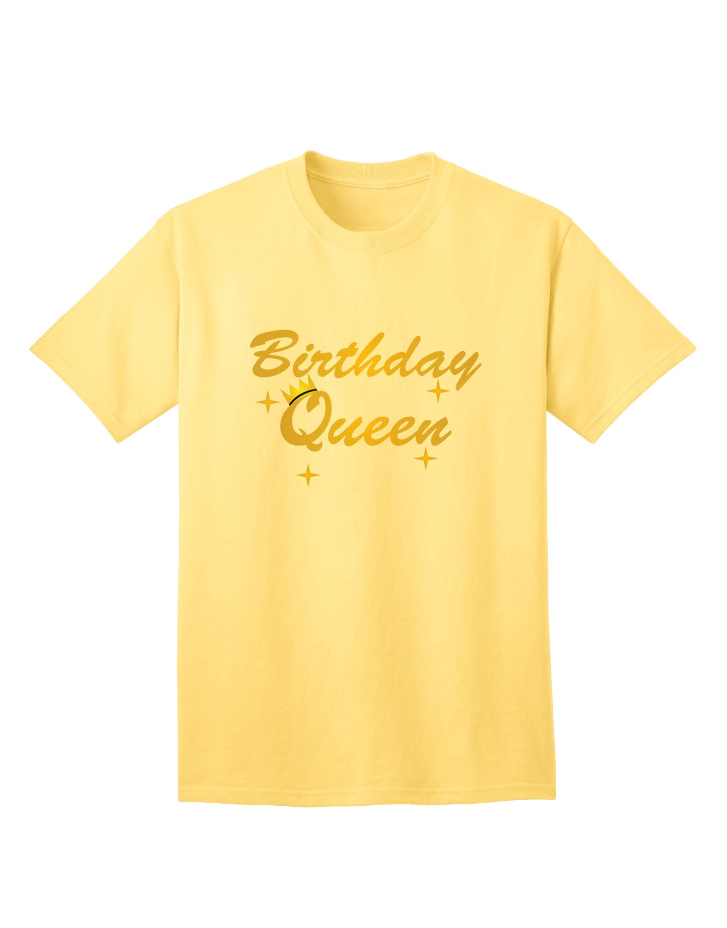 Stylish and Fun Birthday Queen Text Adult T-Shirt by TooLoud-Mens T-shirts-TooLoud-Yellow-Small-Davson Sales