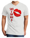 Such a Fun Age Kiss Lips Adult V-Neck T-shirt-Mens T-Shirt-TooLoud-White-Small-Davson Sales