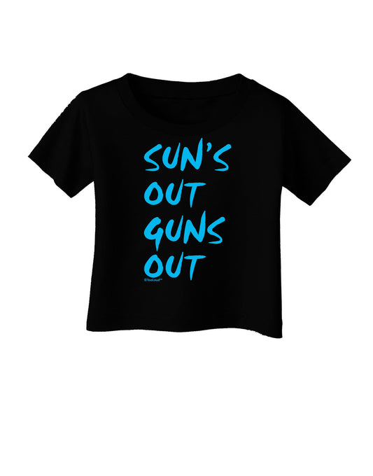 Suns Out Guns Out - Blue Infant T-Shirt Dark-Infant T-Shirt-TooLoud-Black-06-Months-Davson Sales