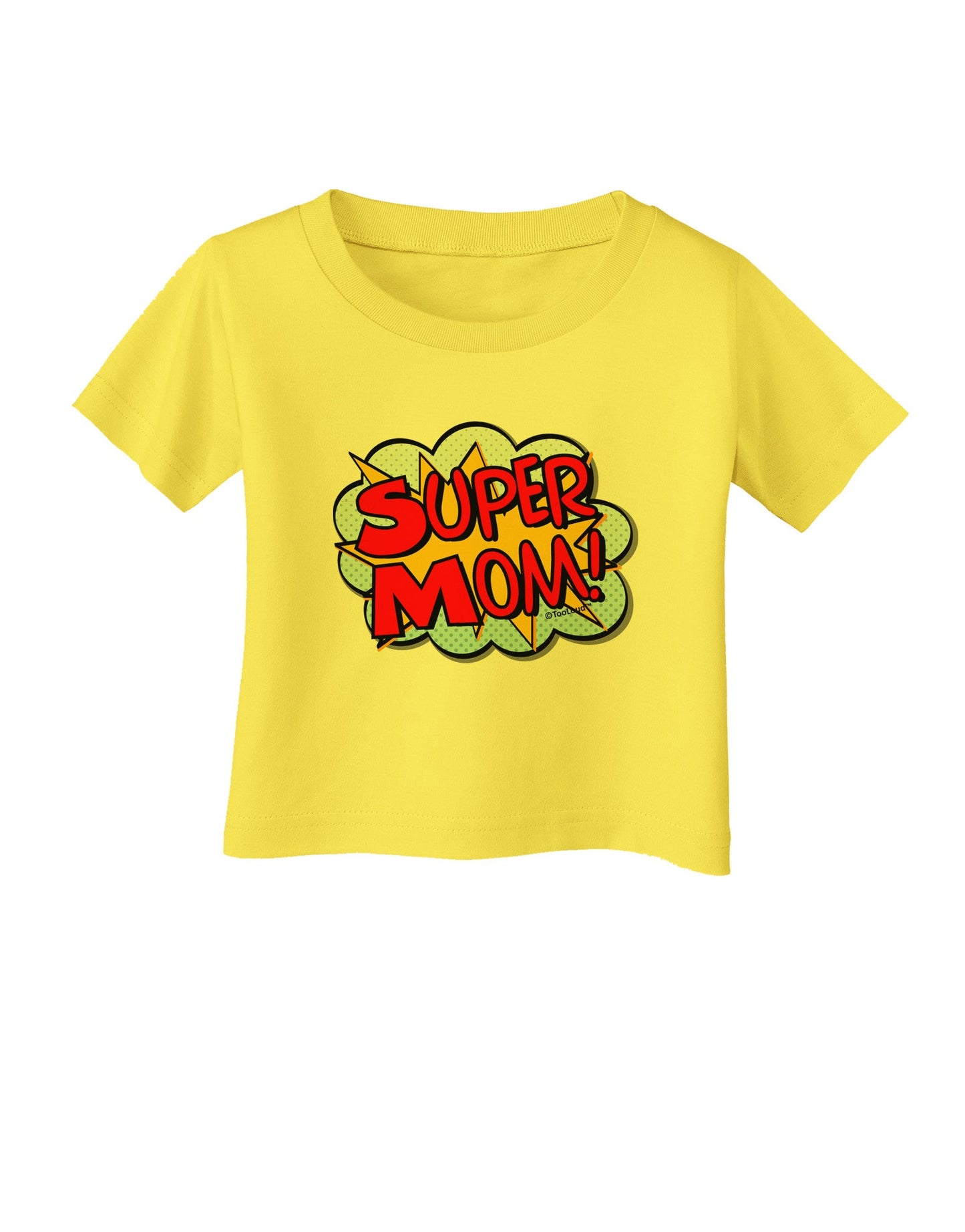 Super Mom - Superhero Comic Style Infant T-Shirt-Infant T-Shirt-TooLoud-Yellow-06-Months-Davson Sales