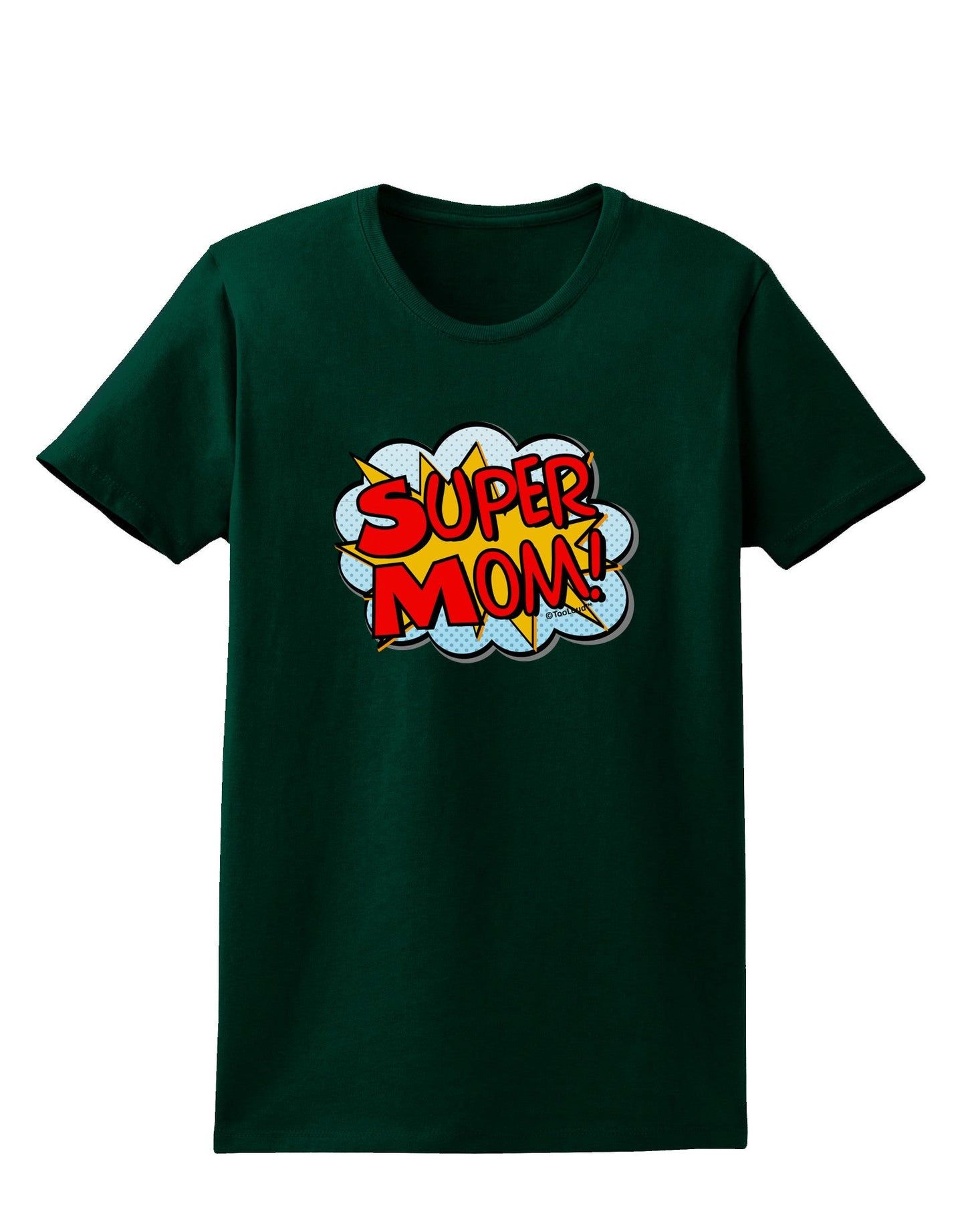 Super Mom - Superhero Comic Style Womens Dark T-Shirt-Womens T-Shirt-TooLoud-Forest-Green-Small-Davson Sales