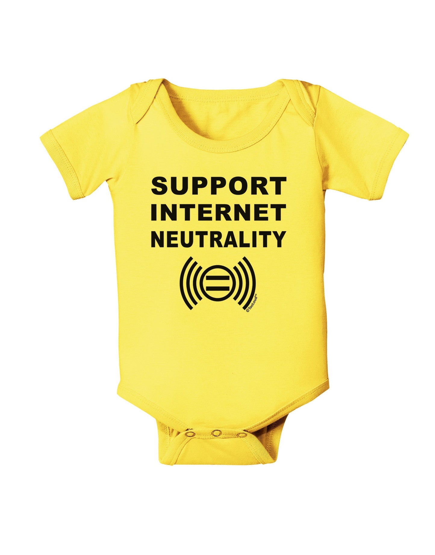 Support Internet Neutrality Baby Romper Bodysuit-Baby Romper-TooLoud-Yellow-06-Months-Davson Sales