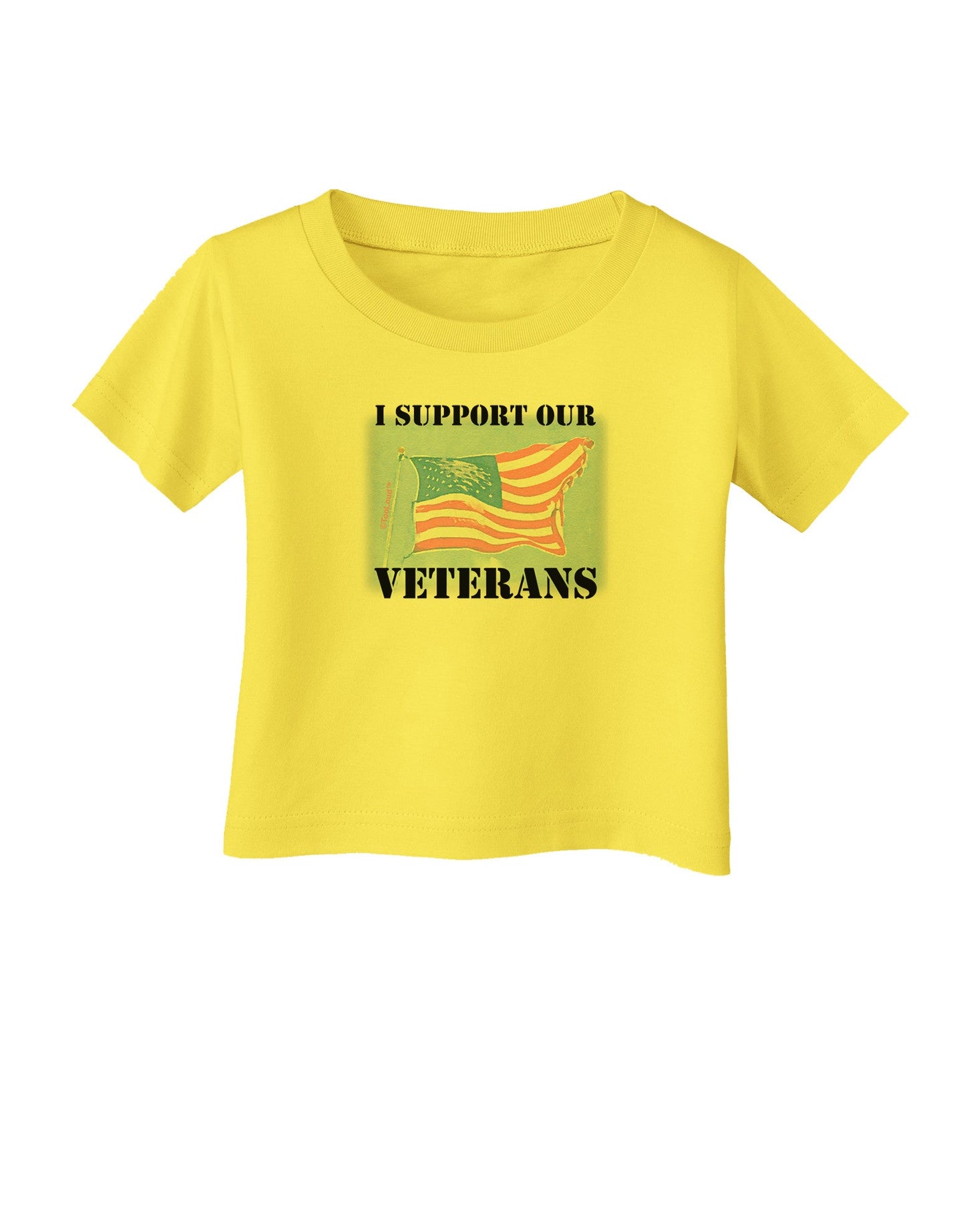 Support Our Veterans Infant T-Shirt-Infant T-Shirt-TooLoud-Yellow-06-Months-Davson Sales