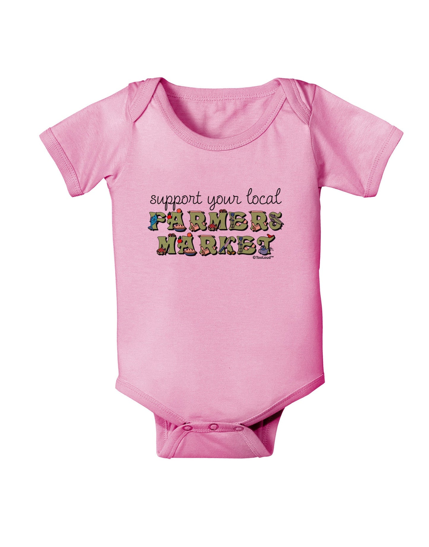 Support Your Local Farmers Market - Color Baby Romper Bodysuit-Baby Romper-TooLoud-Light-Pink-06-Months-Davson Sales