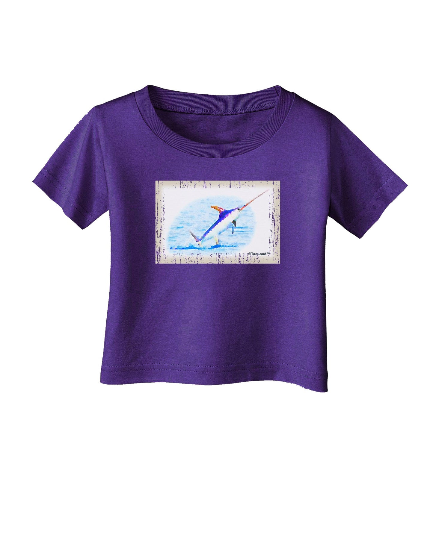 Swordfish Watercolor Infant T-Shirt Dark-Infant T-Shirt-TooLoud-Purple-06-Months-Davson Sales