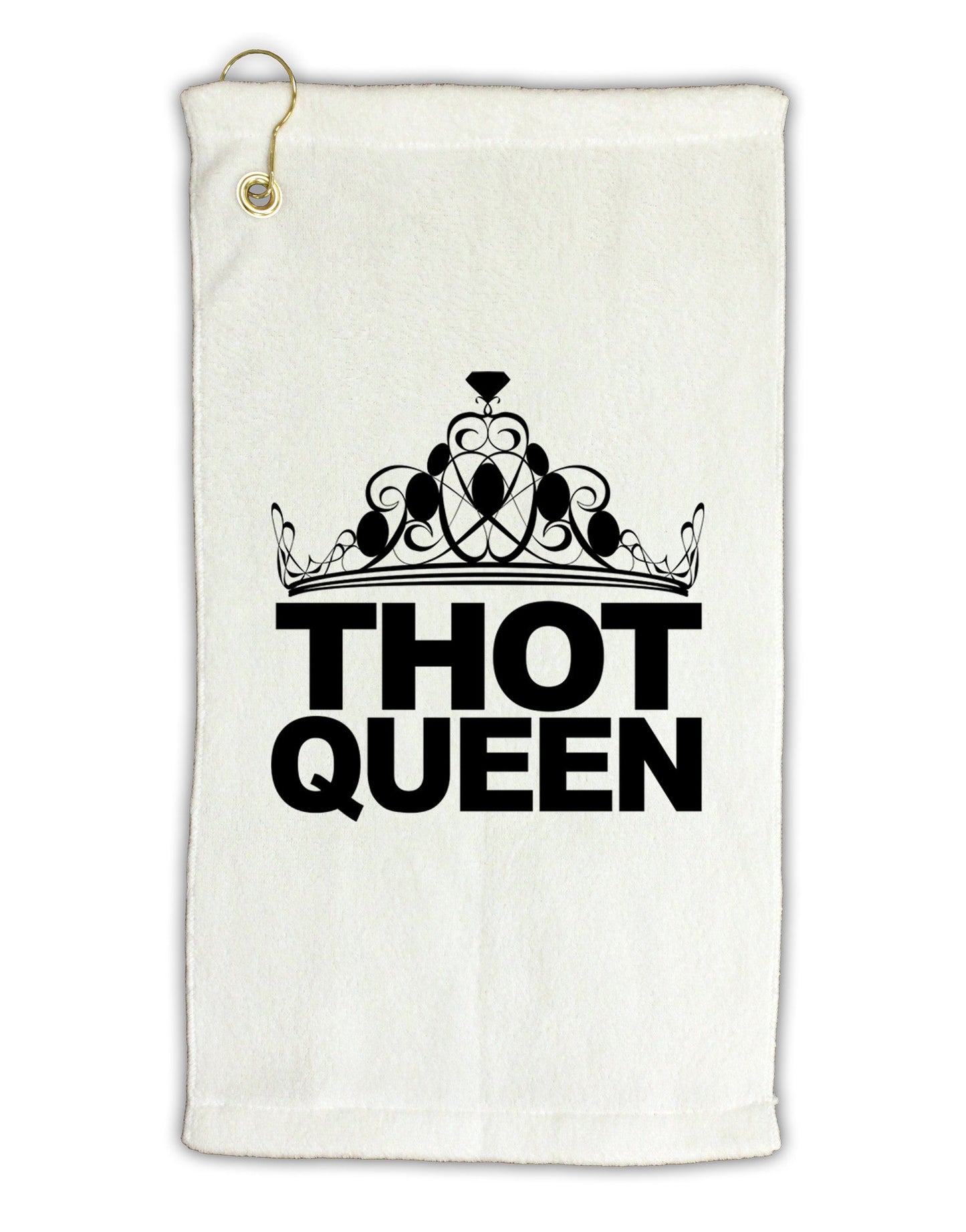 THOT Queen Micro Terry Gromet Golf Towel 11"x19-Golf Towel-TooLoud-White-Davson Sales