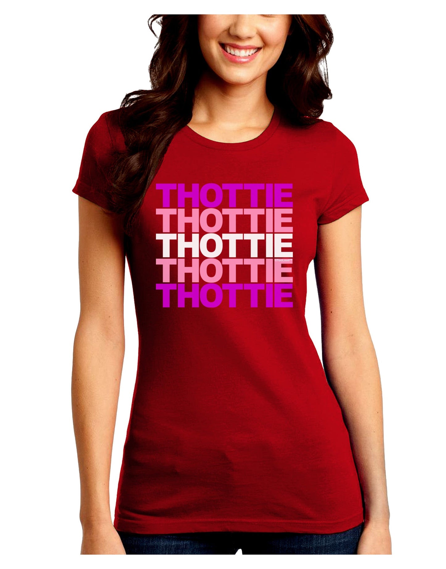 THOTTIE Juniors Crew Dark T-Shirt-T-Shirts Juniors Tops-TooLoud-Red-Juniors Fitted Small-Davson Sales