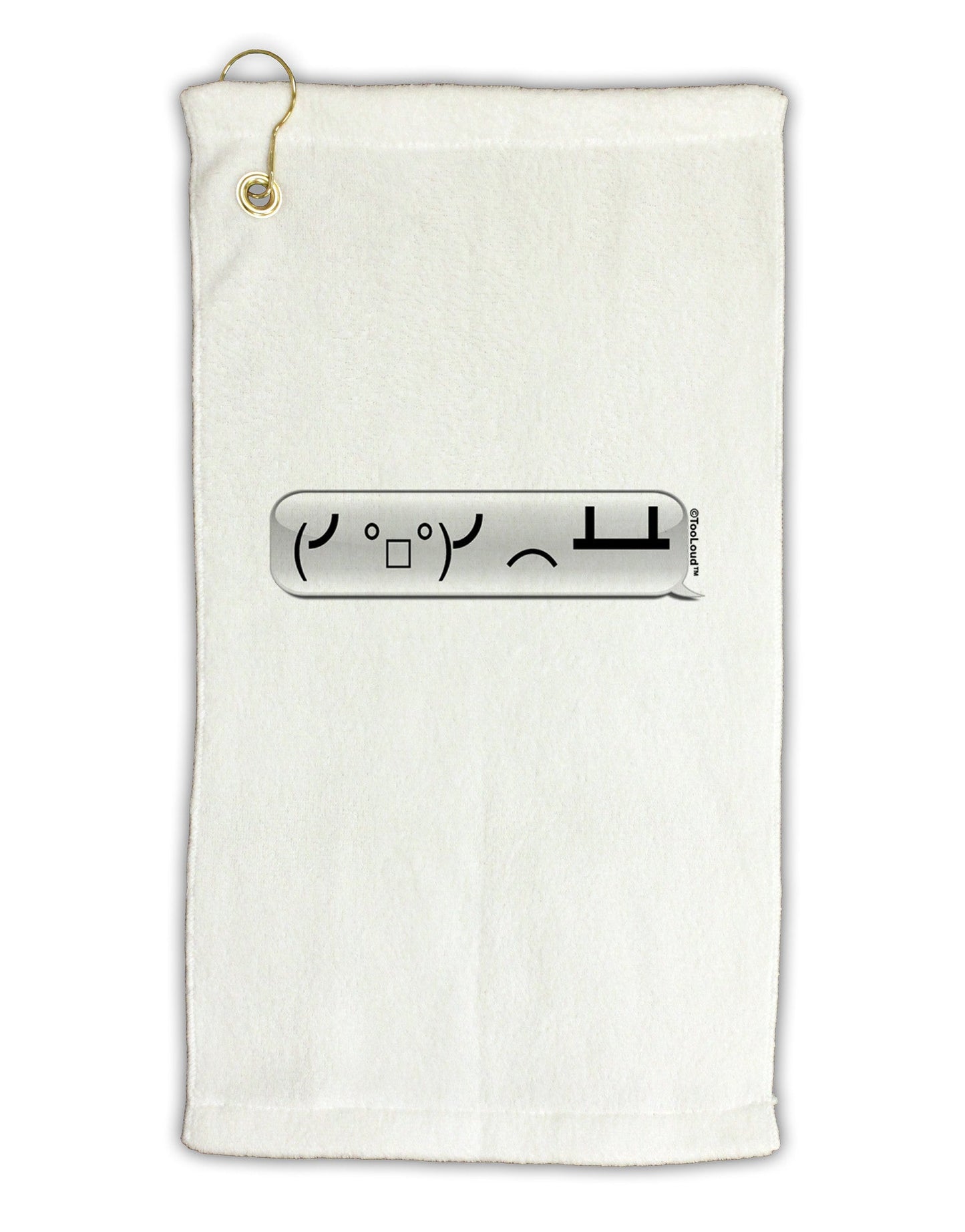 Table Flip Text Bubble Micro Terry Gromet Golf Towel 11"x19-Golf Towel-TooLoud-White-Davson Sales