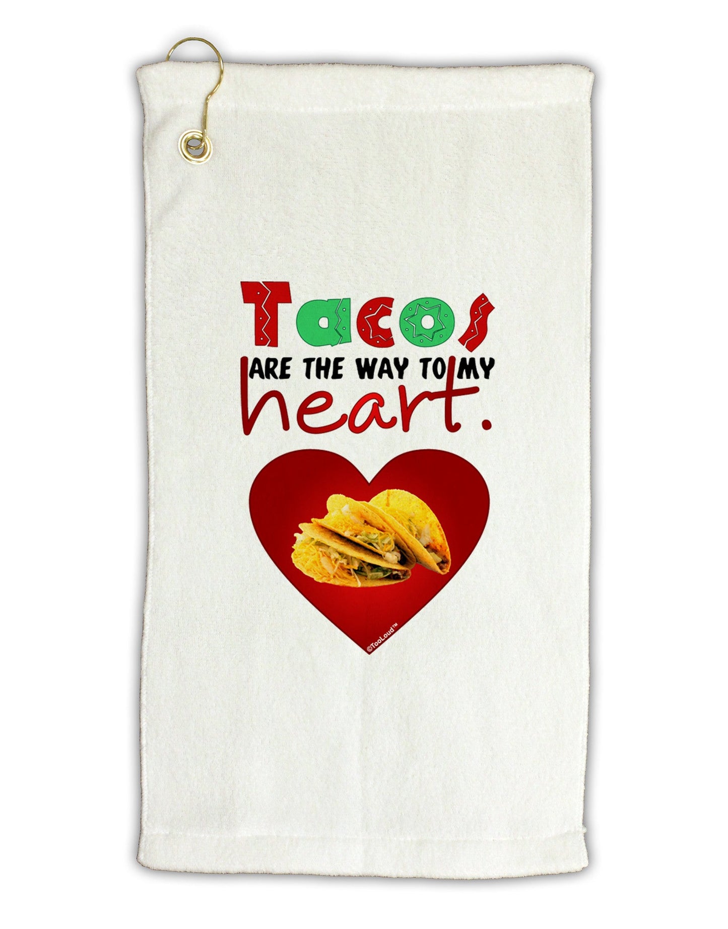 Tacos Are the Way To My Heart Micro Terry Gromet Golf Towel 11"x19-Golf Towel-TooLoud-White-Davson Sales