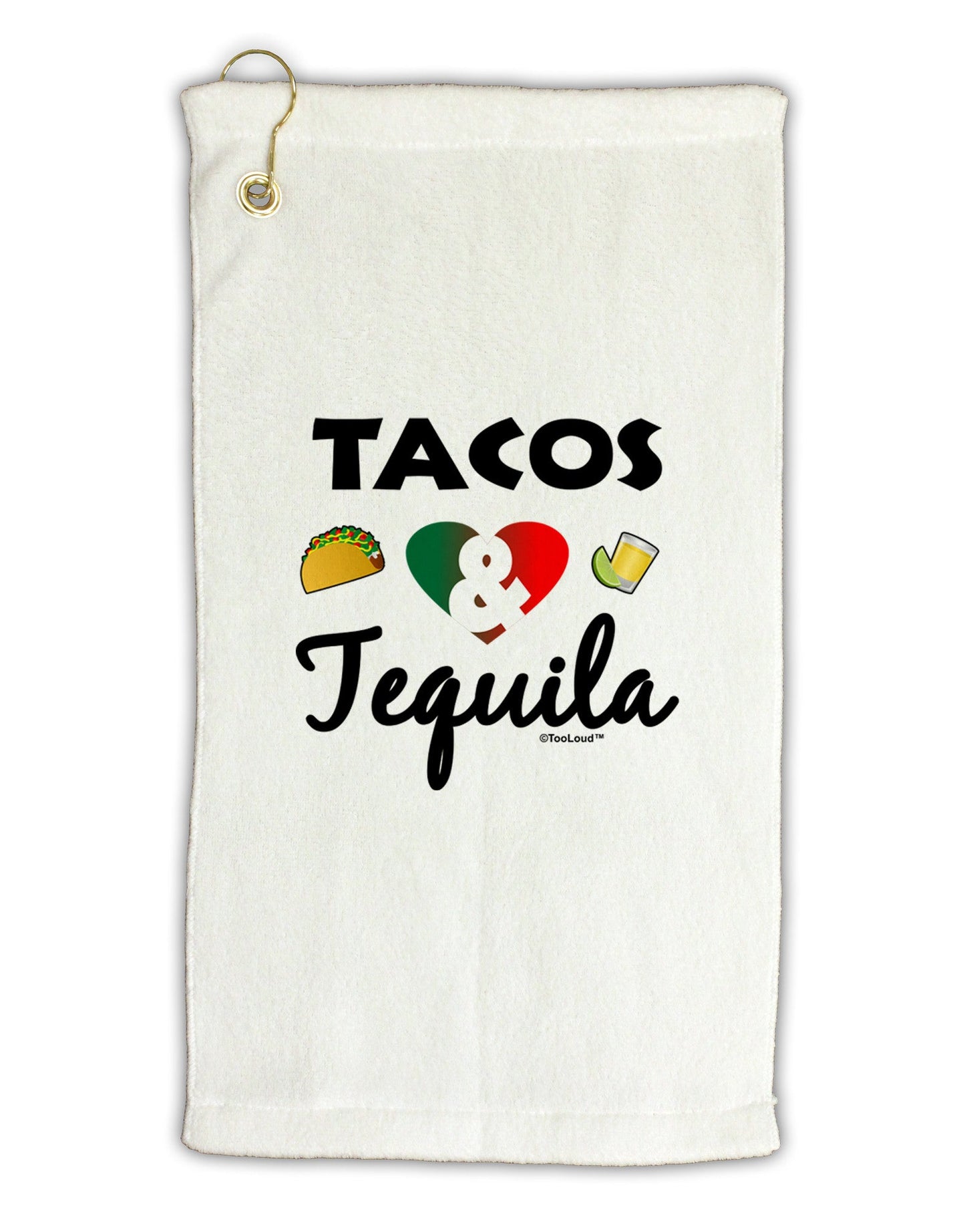 Tacos & Tequila Micro Terry Gromet Golf Towel 16 x 25 inch-Golf Towel-TooLoud-White-Davson Sales