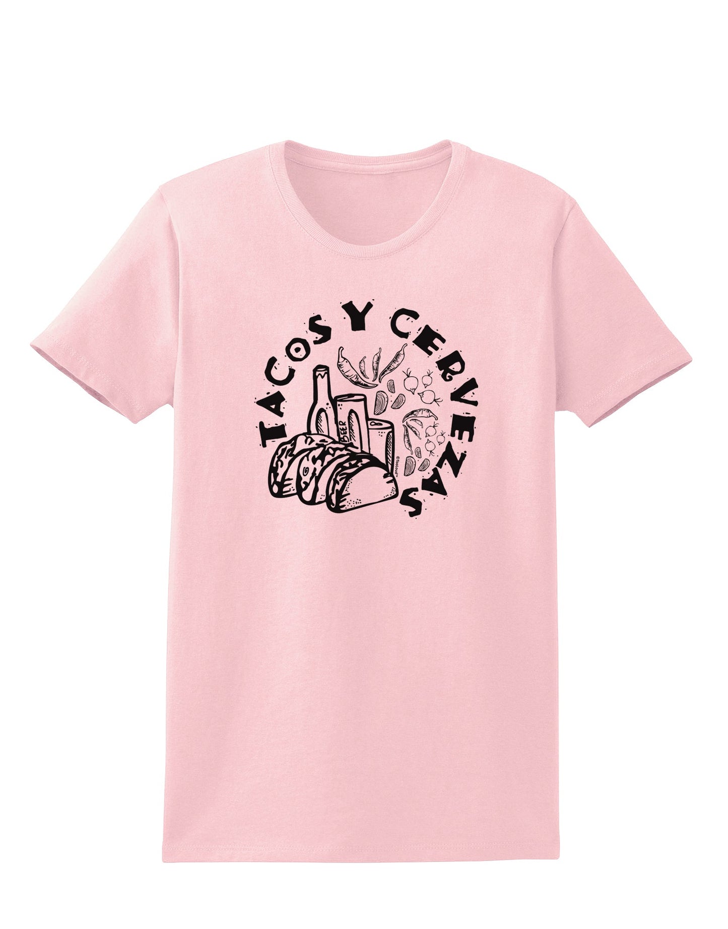 Tacos Y Cervezas Womens T-Shirt-Womens T-Shirt-TooLoud-PalePink-X-Small-Davson Sales
