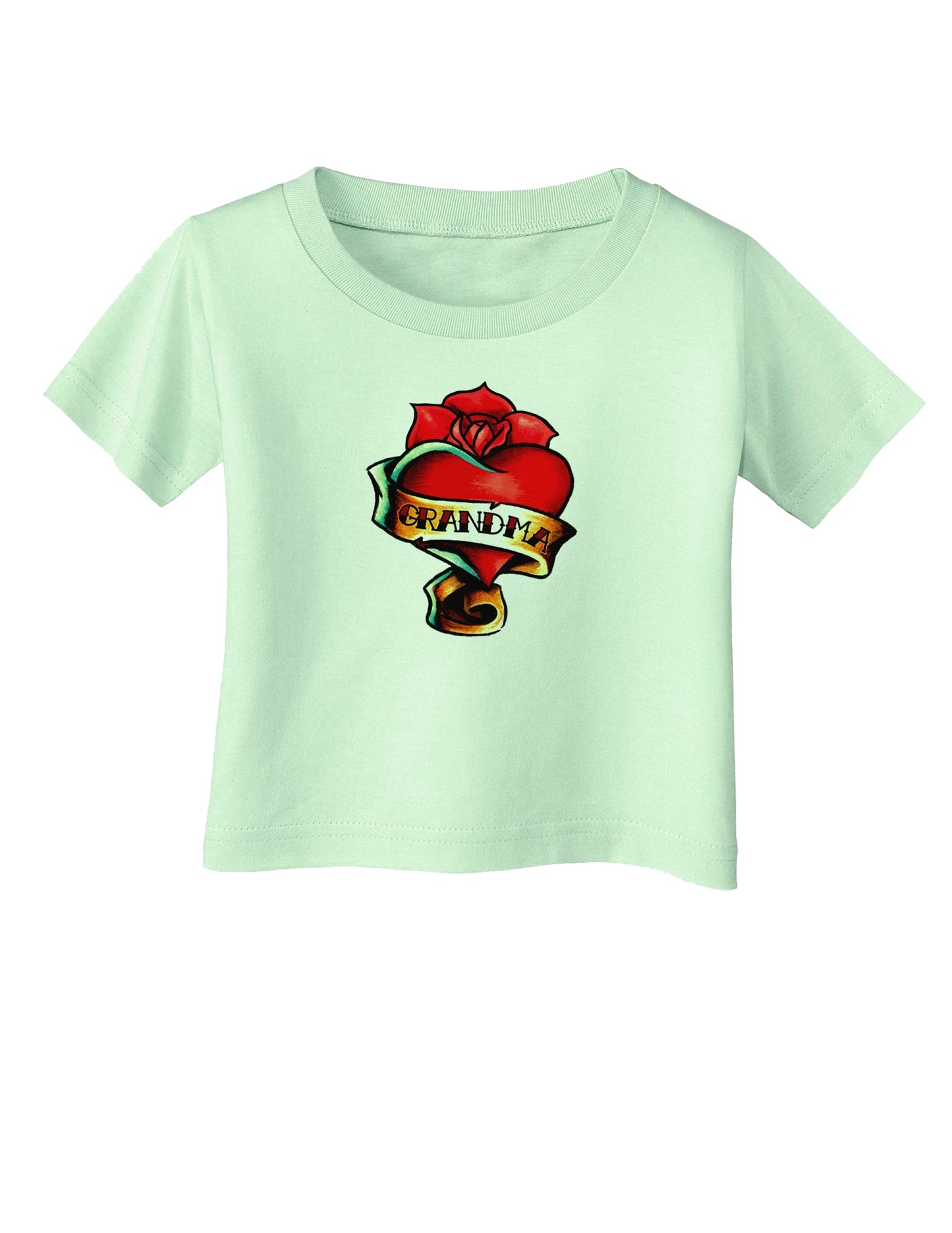 Tattoo Heart Grandma Infant T-Shirt-Infant T-Shirt-TooLoud-Light-Green-06-Months-Davson Sales