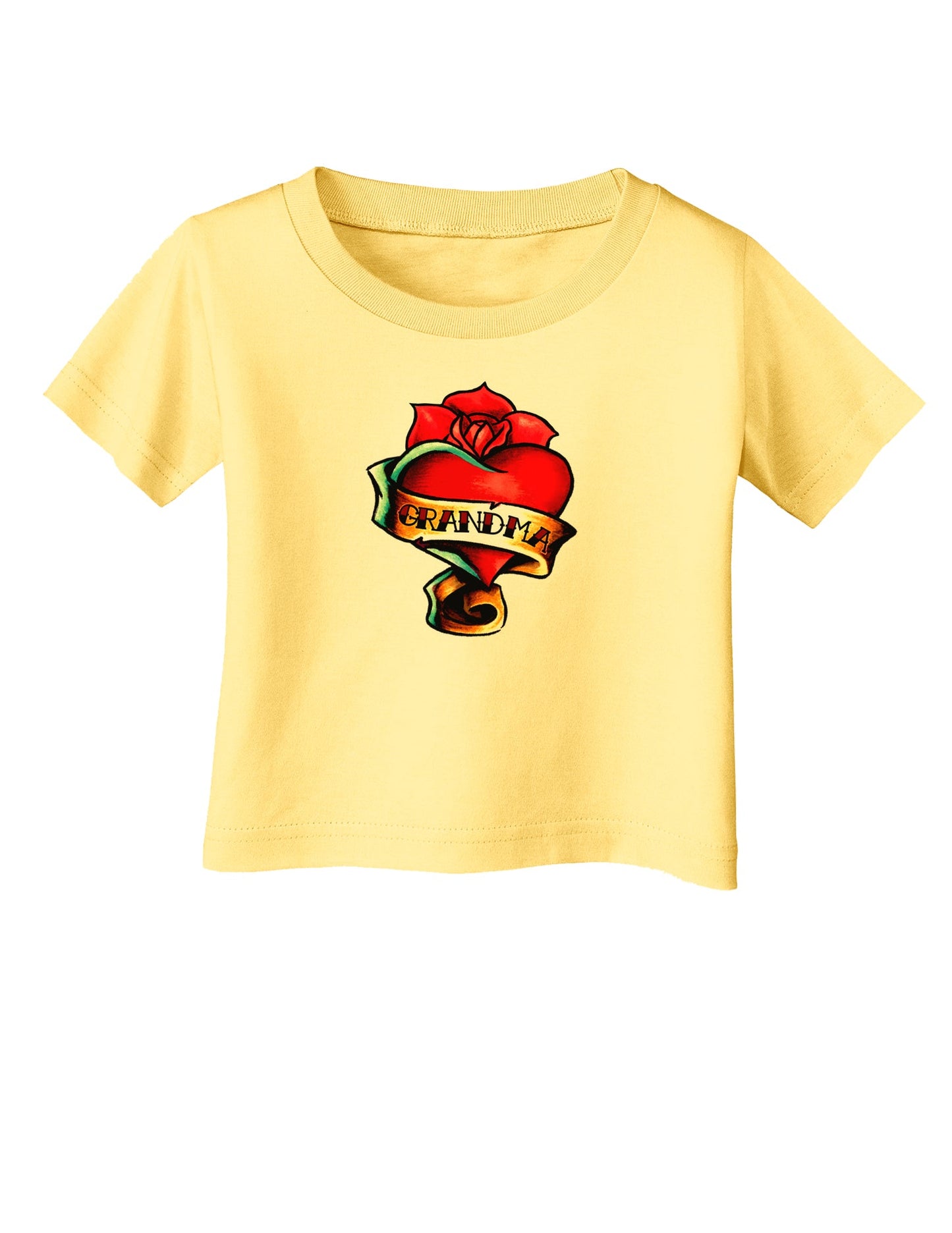 Tattoo Heart Grandma Infant T-Shirt-Infant T-Shirt-TooLoud-Daffodil-Yellow-06-Months-Davson Sales