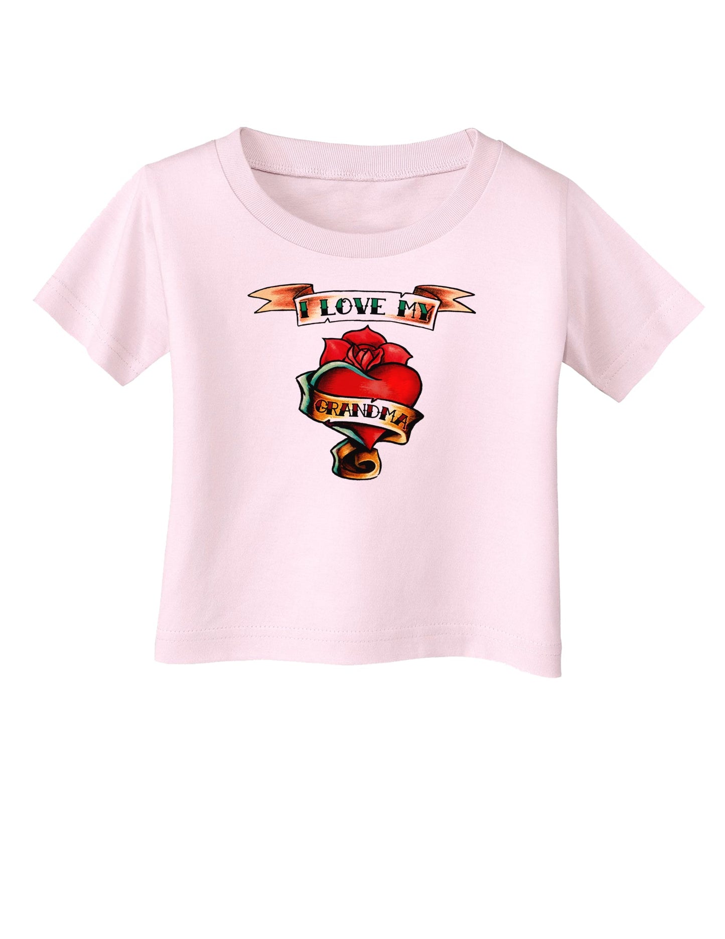 Tattoo Heart I Love My Grandma Infant T-Shirt-Infant T-Shirt-TooLoud-Light-Pink-06-Months-Davson Sales