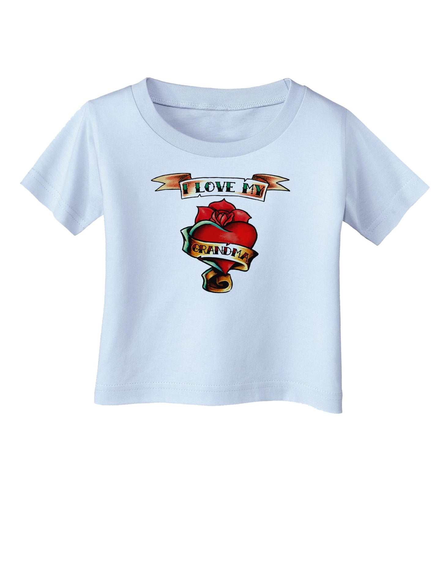 Tattoo Heart I Love My Grandma Infant T-Shirt-Infant T-Shirt-TooLoud-Light-Blue-06-Months-Davson Sales