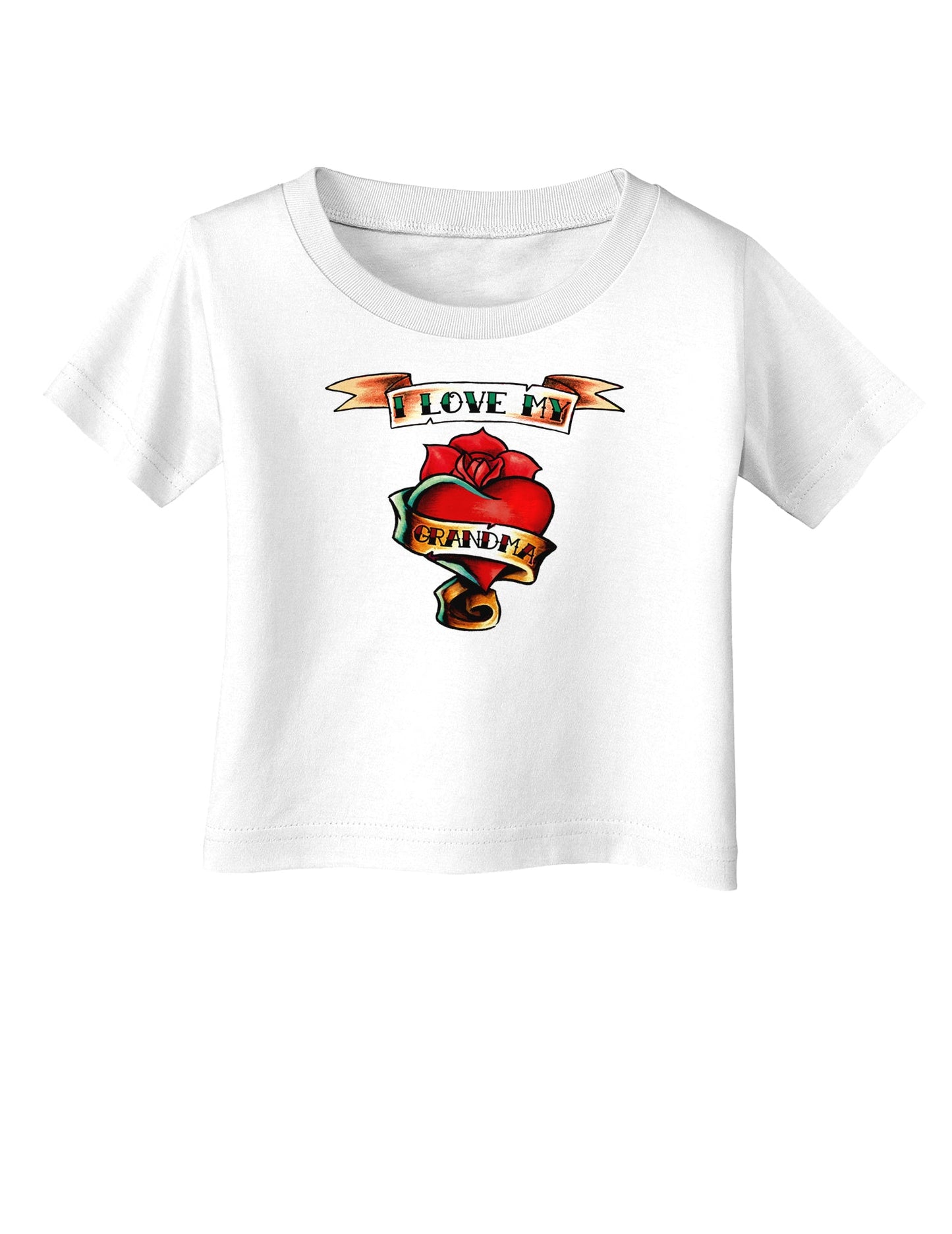 Tattoo Heart I Love My Grandma Infant T-Shirt-Infant T-Shirt-TooLoud-White-06-Months-Davson Sales