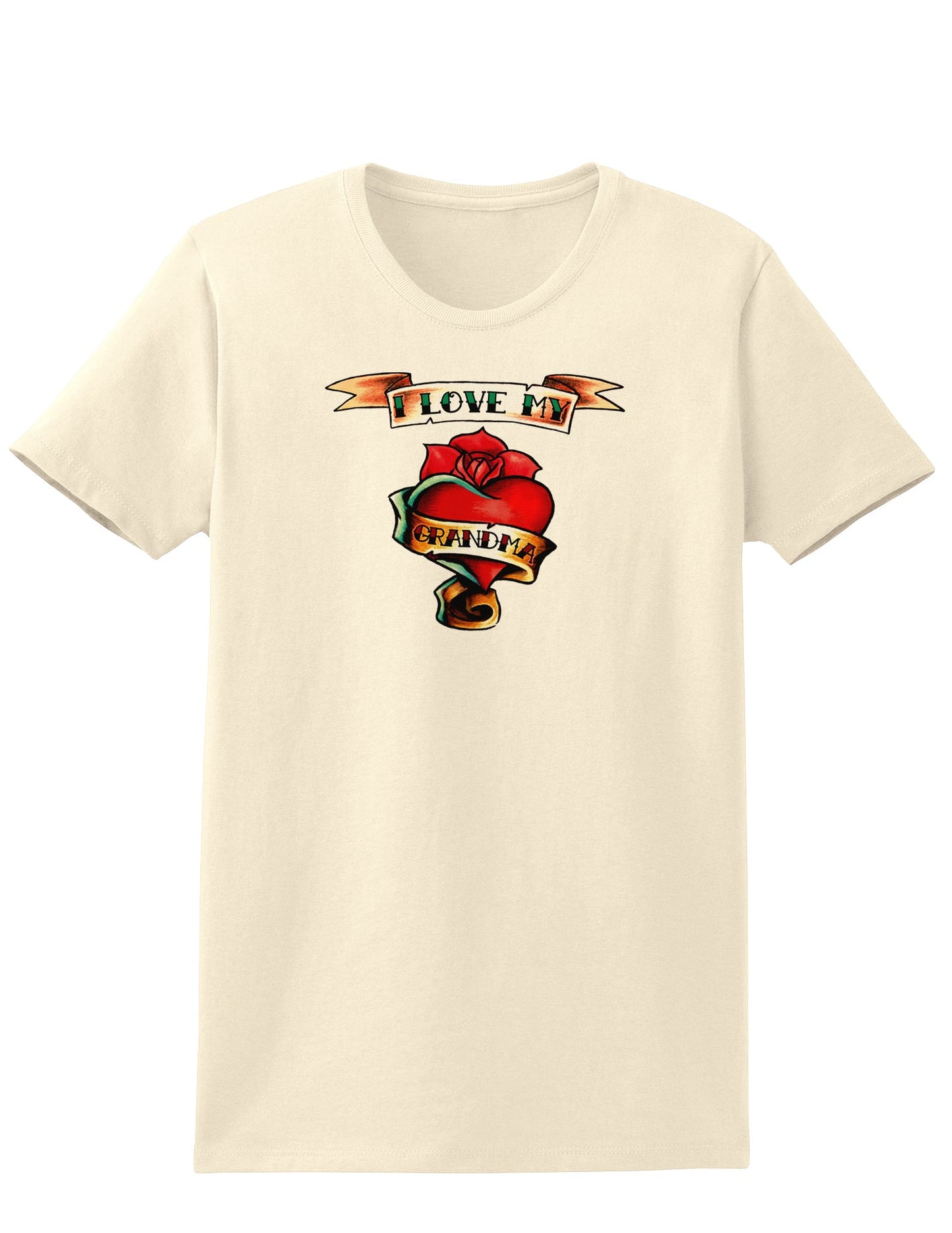 Tattoo Heart I Love My Grandma Womens T-Shirt-Womens T-Shirt-TooLoud-Natural-X-Small-Davson Sales