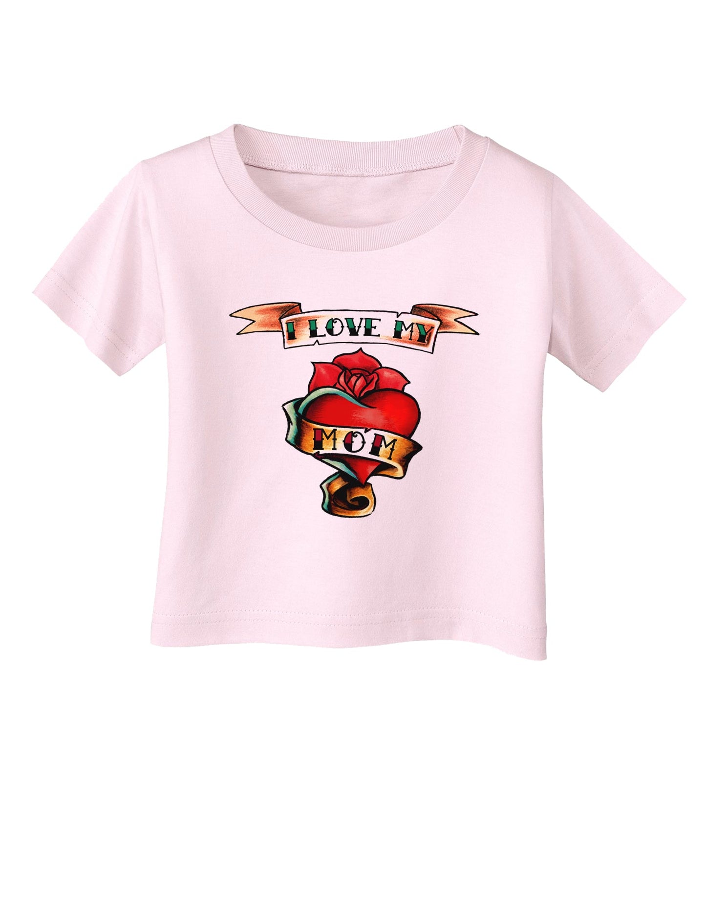 Tattoo Heart I Love My Mom Infant T-Shirt-Infant T-Shirt-TooLoud-Light-Pink-06-Months-Davson Sales