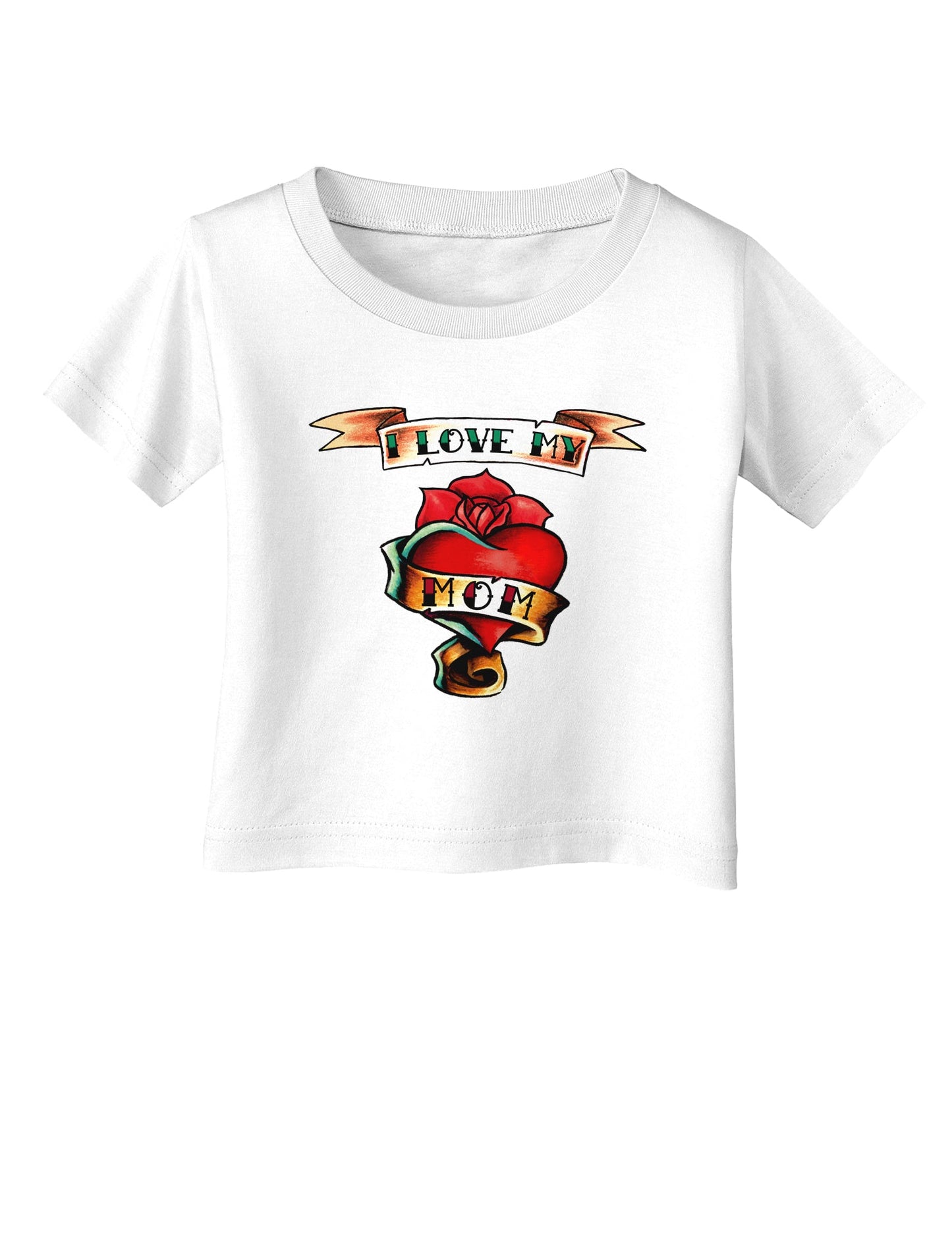 Tattoo Heart I Love My Mom Infant T-Shirt-Infant T-Shirt-TooLoud-White-06-Months-Davson Sales
