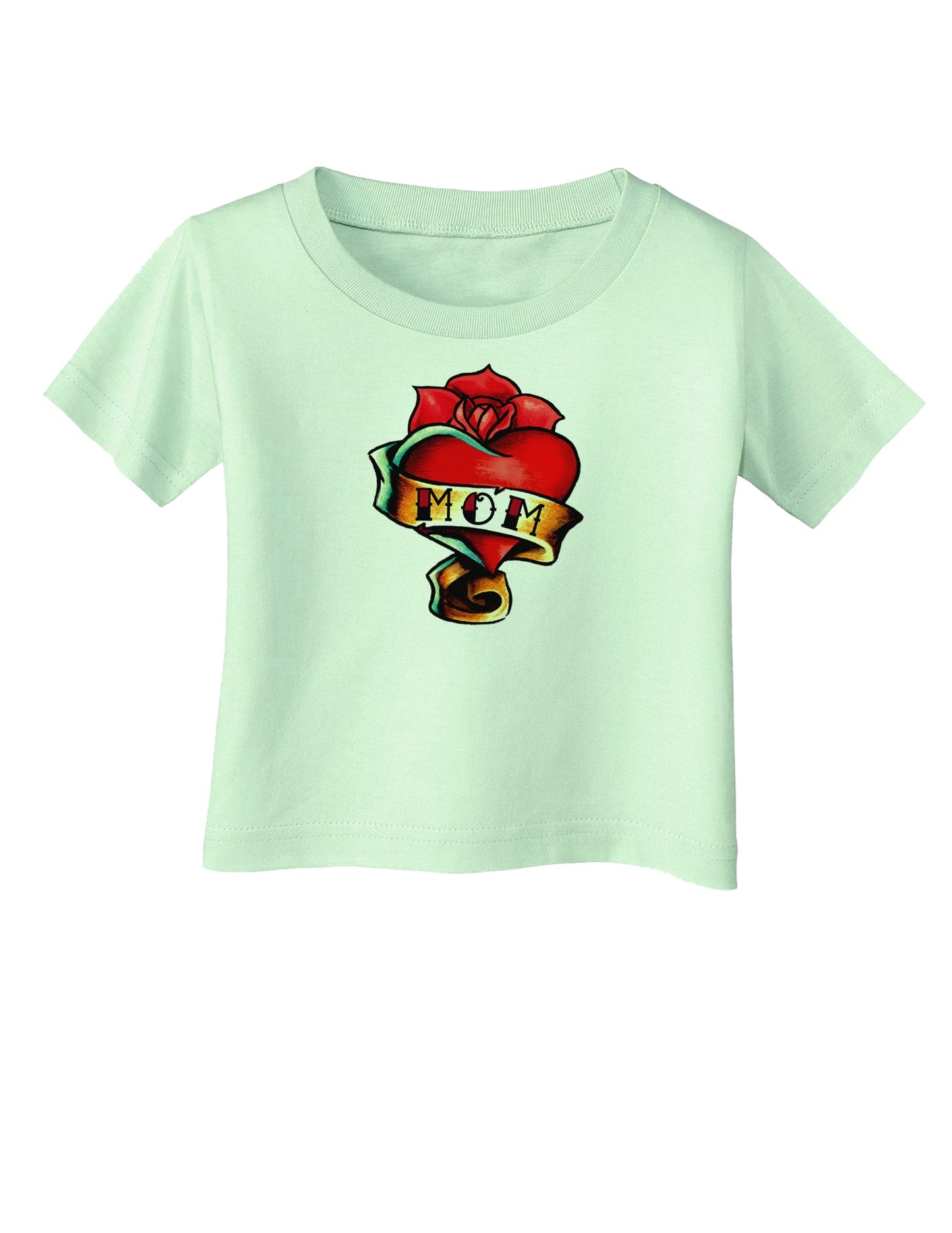 Tattoo Heart Mom Infant T-Shirt-Infant T-Shirt-TooLoud-Light-Green-06-Months-Davson Sales