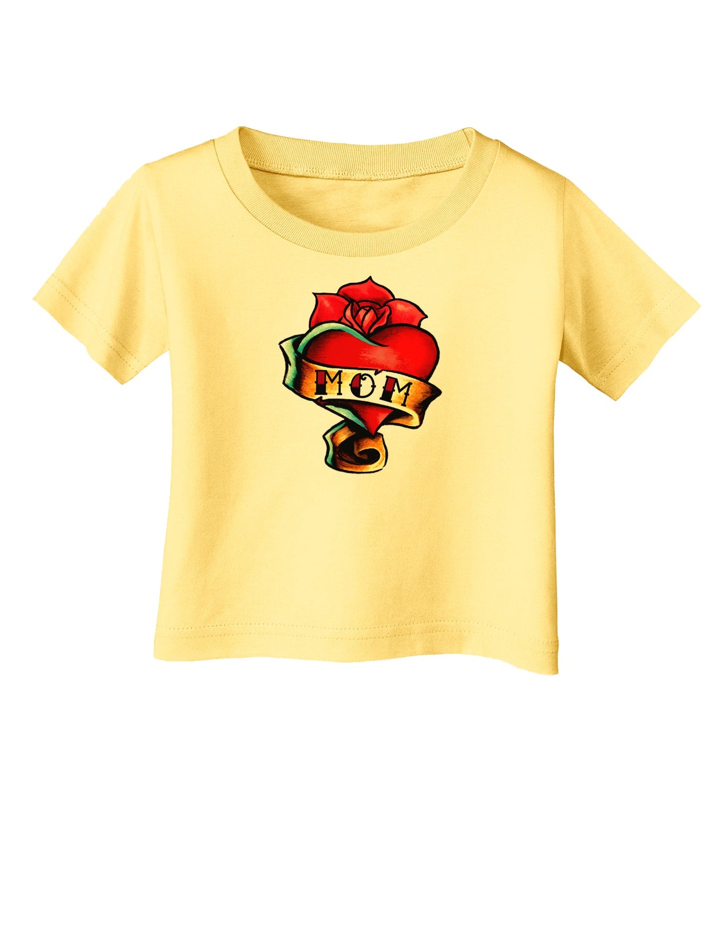 Tattoo Heart Mom Infant T-Shirt-Infant T-Shirt-TooLoud-Daffodil-Yellow-06-Months-Davson Sales