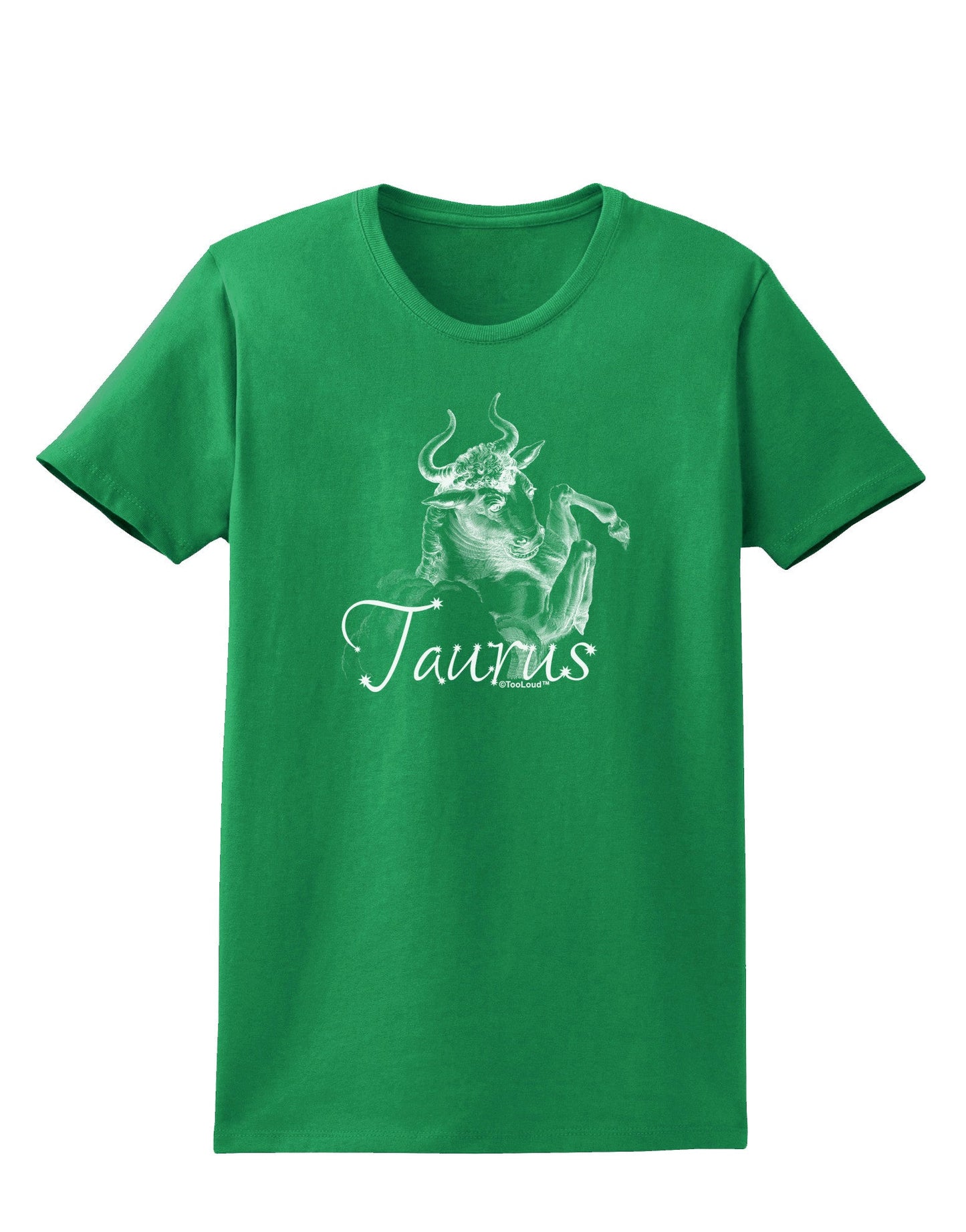 Taurus Illustration Womens Dark T-Shirt-TooLoud-Kelly-Green-X-Small-Davson Sales