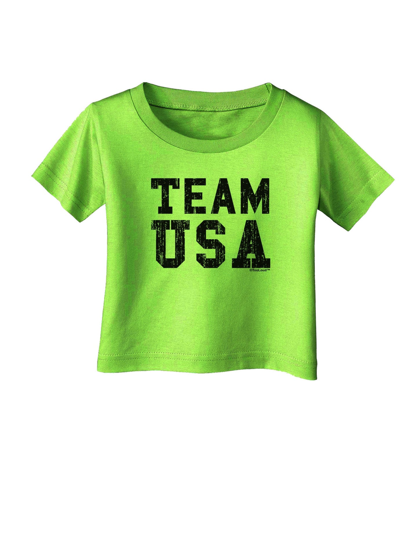 Team USA Distressed Text Infant T-Shirt-Infant T-Shirt-TooLoud-Lime-Green-06-Months-Davson Sales