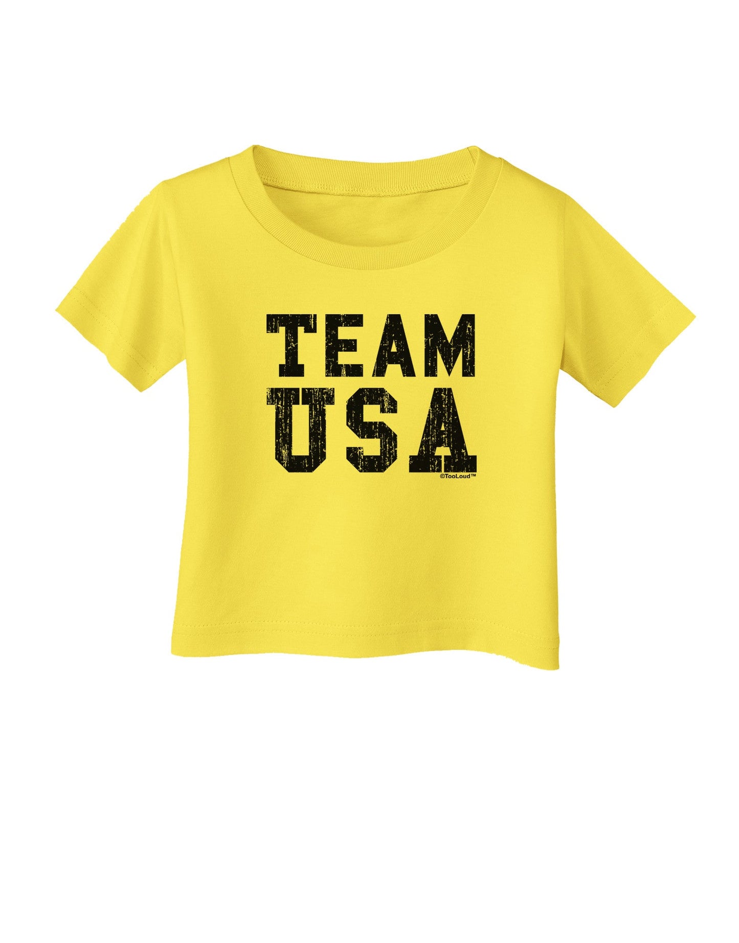 Team USA Distressed Text Infant T-Shirt-Infant T-Shirt-TooLoud-Yellow-06-Months-Davson Sales