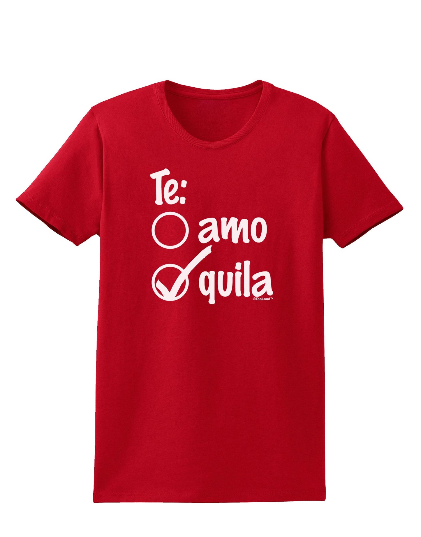 Tequila Checkmark Design Womens Dark T-Shirt by TooLoud-Womens T-Shirt-TooLoud-Red-X-Small-Davson Sales