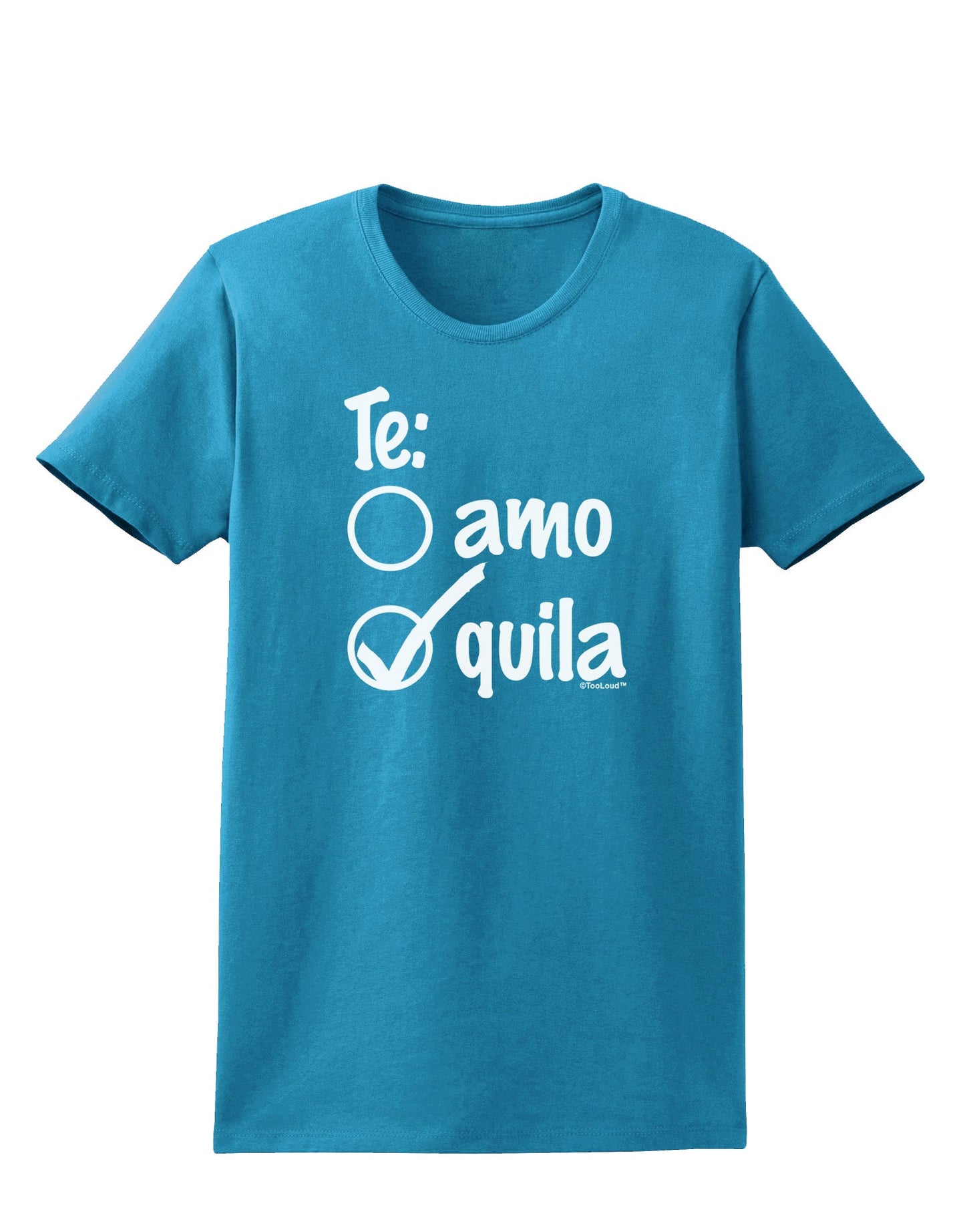 Tequila Checkmark Design Womens Dark T-Shirt by TooLoud-Womens T-Shirt-TooLoud-Turquoise-X-Small-Davson Sales
