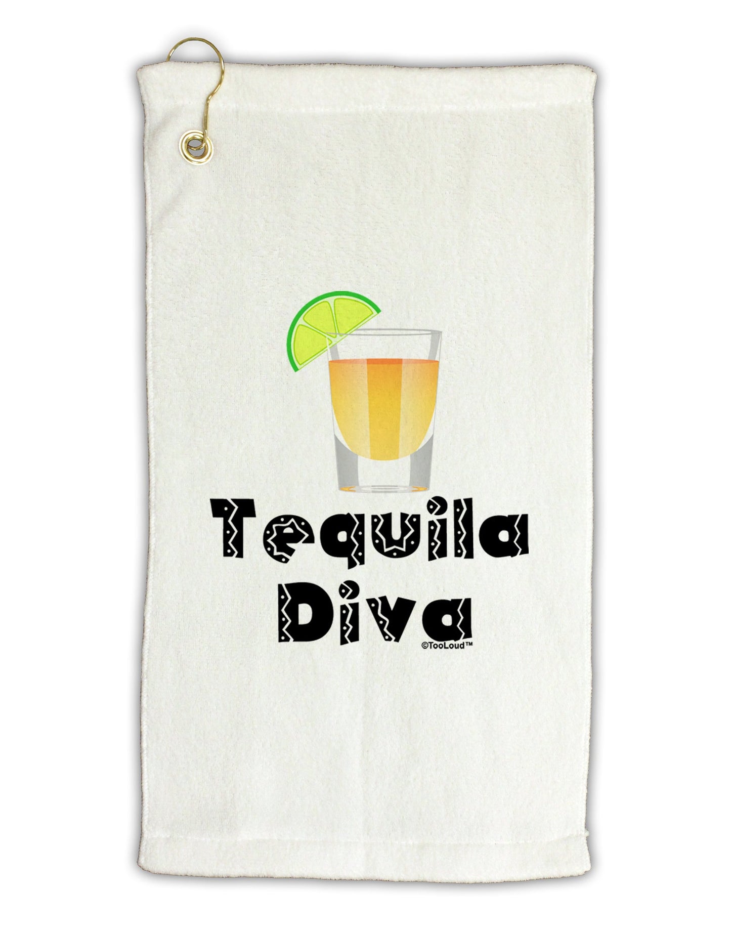 Tequila Diva - Cinco de Mayo Design Micro Terry Gromet Golf Towel 16 x 25 inch by TooLoud-Golf Towel-TooLoud-White-Davson Sales