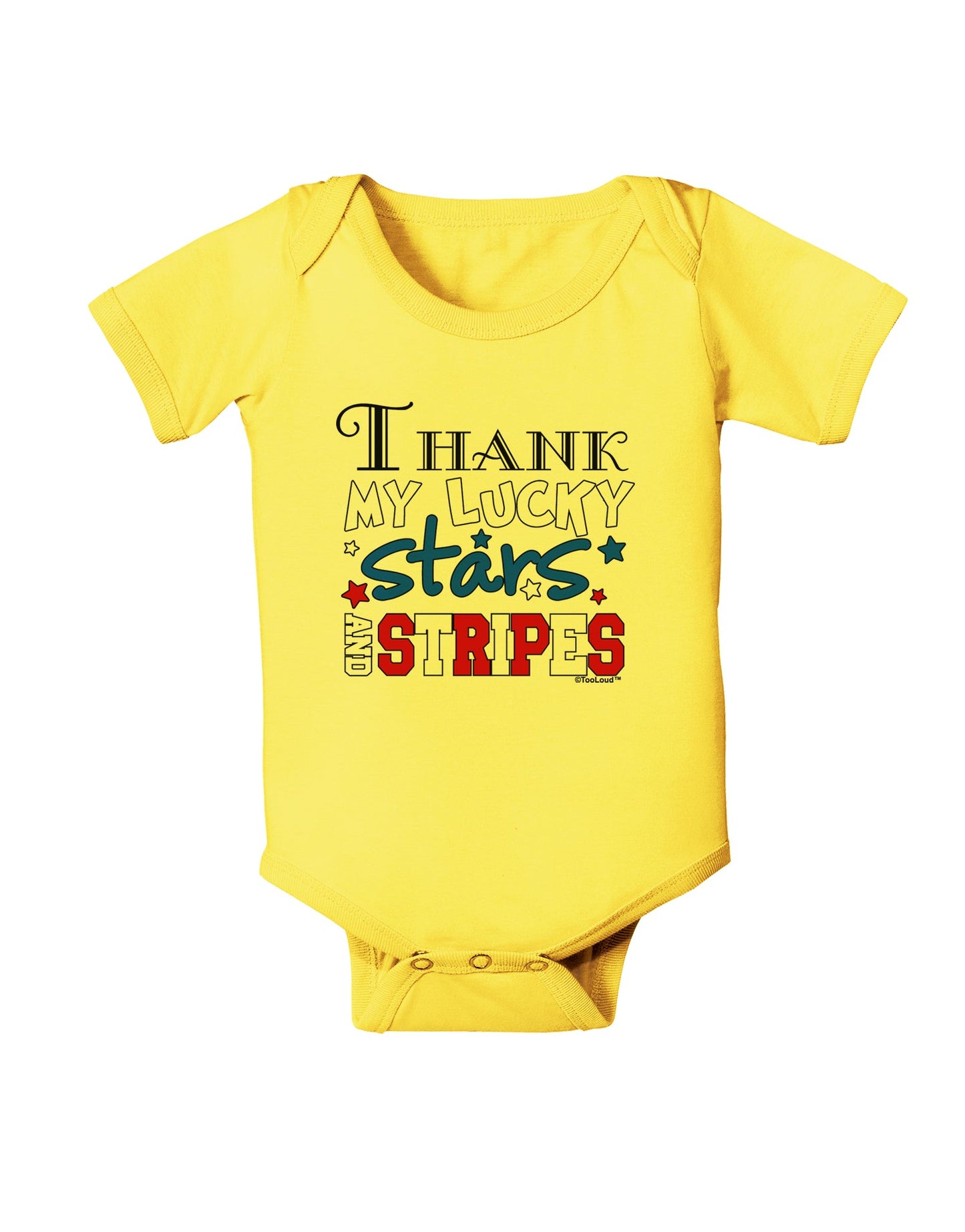 Thank My Lucky Stars and Stripes Color Baby Romper Bodysuit by TooLoud-Baby Romper-TooLoud-Yellow-06-Months-Davson Sales
