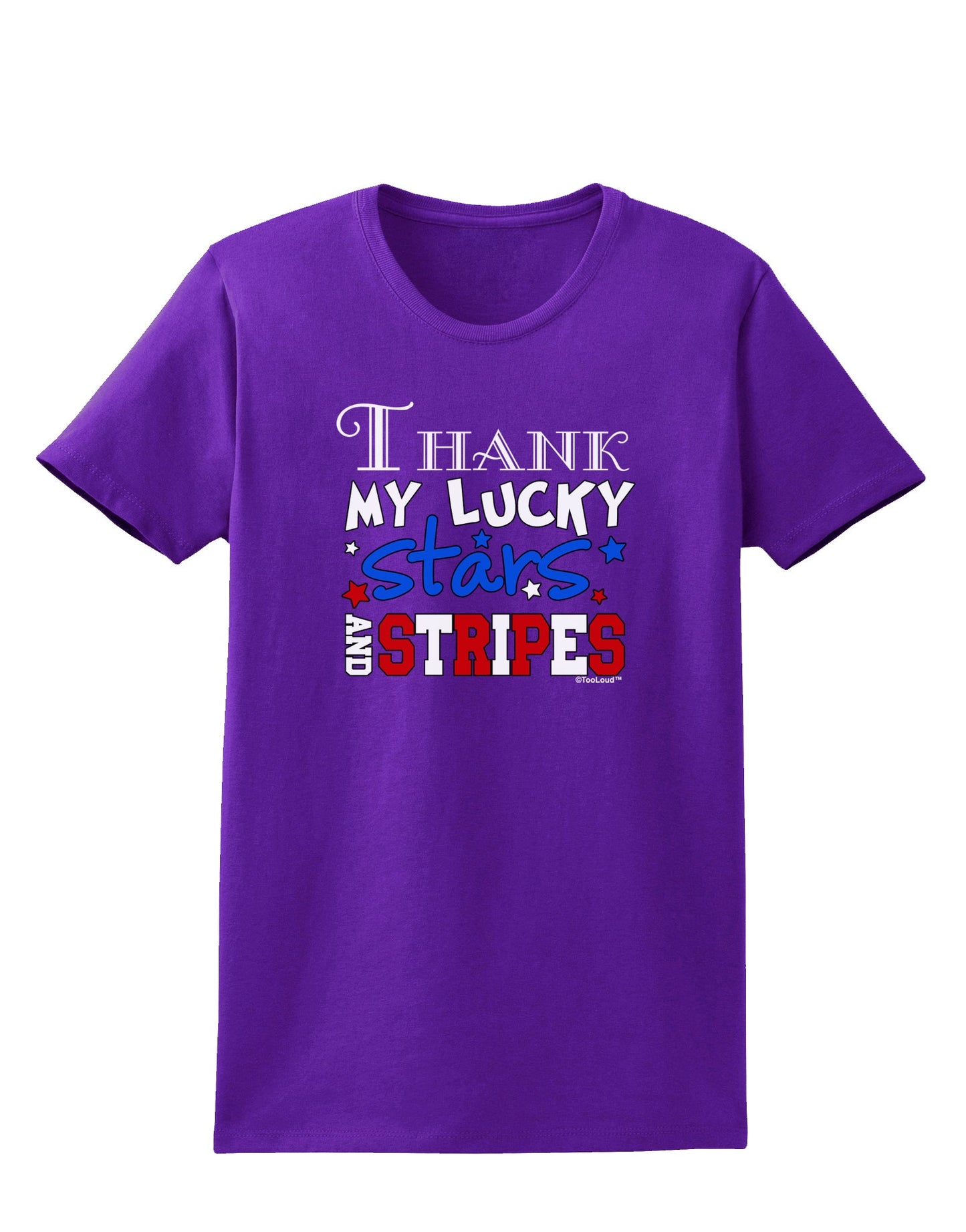Thank My Lucky Stars and Stripes Color Womens Dark T-Shirt by TooLoud-Womens T-Shirt-TooLoud-Purple-X-Small-Davson Sales