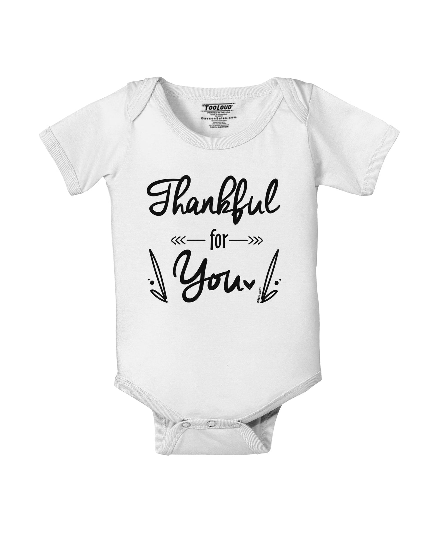 Thankful for you Baby Romper Bodysuit-Baby Romper-TooLoud-White-06-Months-Davson Sales