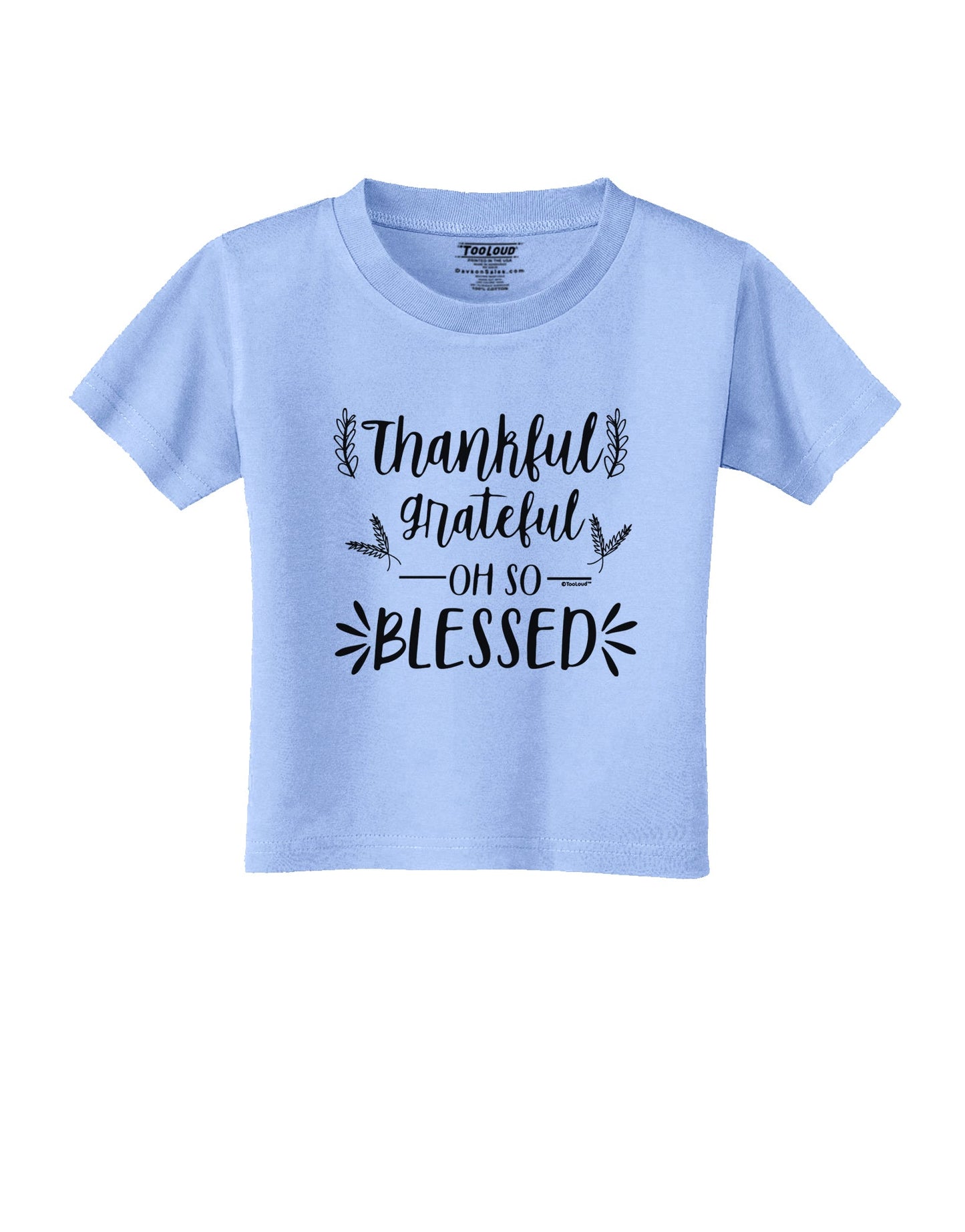 Thankful grateful oh so blessed Toddler T-Shirt-Toddler T-shirt-TooLoud-Aquatic-Blue-2T-Davson Sales