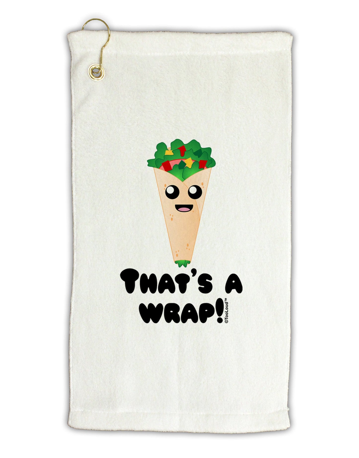 Thats A Wrap Cute Wrap Micro Terry Gromet Golf Towel 11"x19-Golf Towel-TooLoud-White-Davson Sales