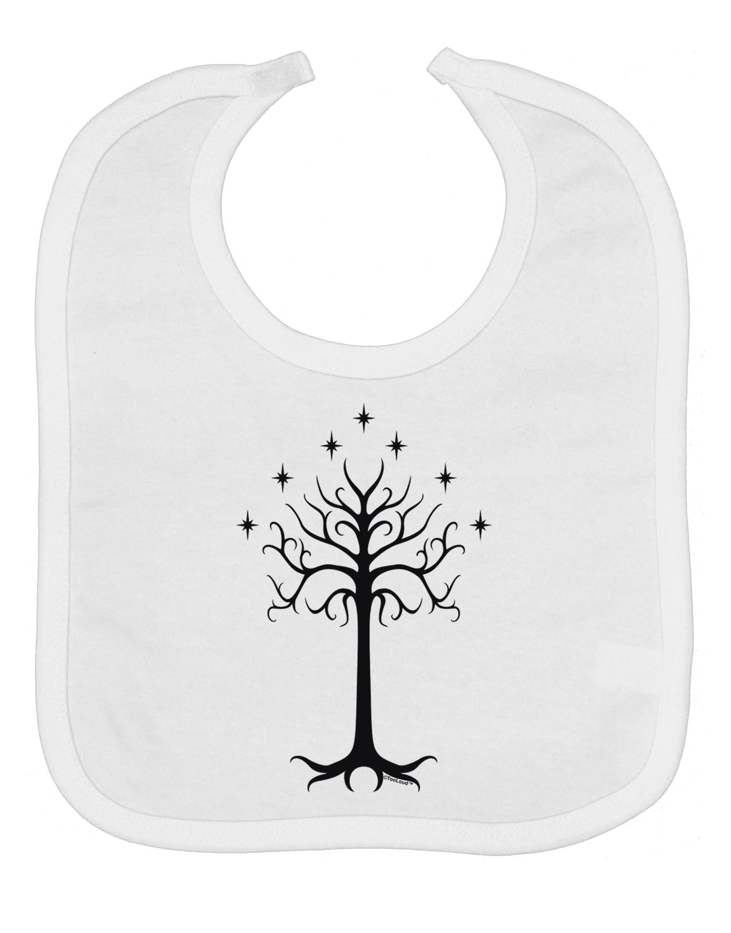 The Royal White Tree Baby Bib by TooLoud