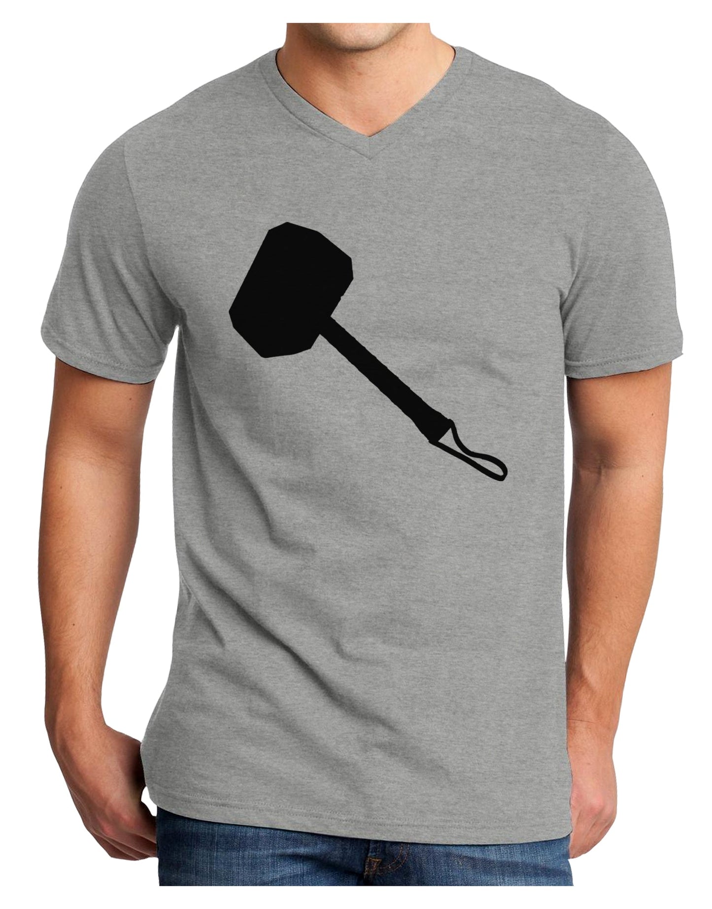 Thors Hammer Nordic Runes Lucky Odin Mjolnir Valhalla Adult V-Neck T-shirt by TooLoud-TooLoud-HeatherGray-Small-Davson Sales