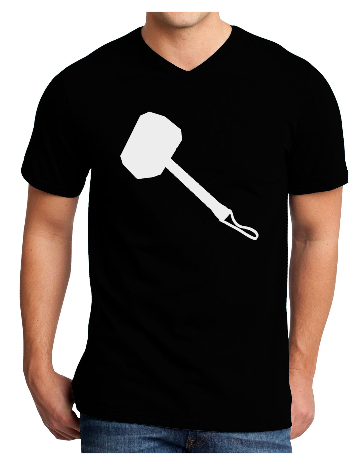 Thors Hammer Nordic Runes Lucky Odin Mjolnir Valhalla Adult V-Neck T-shirt by TooLoud-TooLoud-Black-Small-Davson Sales