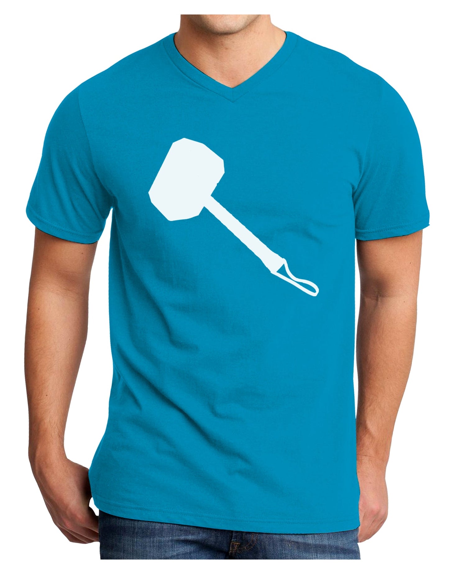 Thors Hammer Nordic Runes Lucky Odin Mjolnir Valhalla Adult V-Neck T-shirt by TooLoud-TooLoud-White-Small-Davson Sales