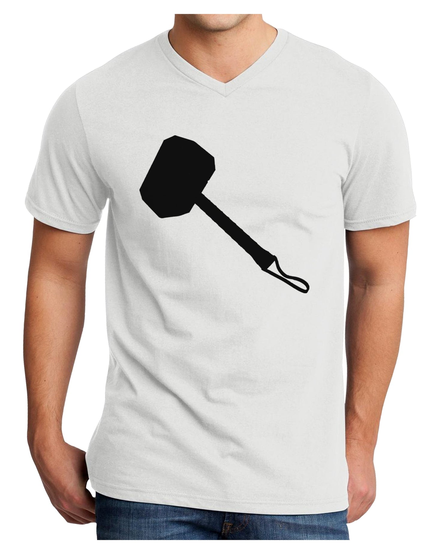 Thors Hammer Nordic Runes Lucky Odin Mjolnir Valhalla Adult V-Neck T-shirt by TooLoud-TooLoud-White-Small-Davson Sales