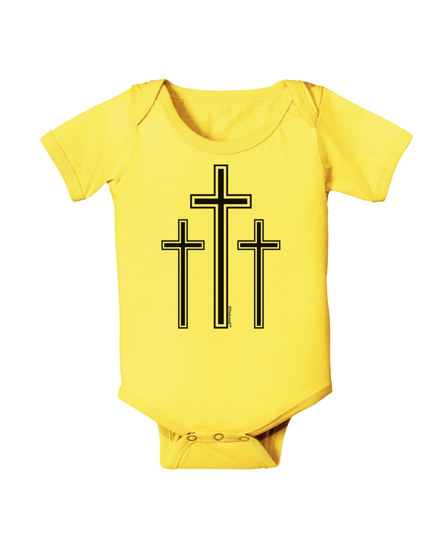 Three Cross Design - Easter Baby Romper Bodysuit by TooLoud-Baby Romper-TooLoud-Yellow-06-Months-Davson Sales