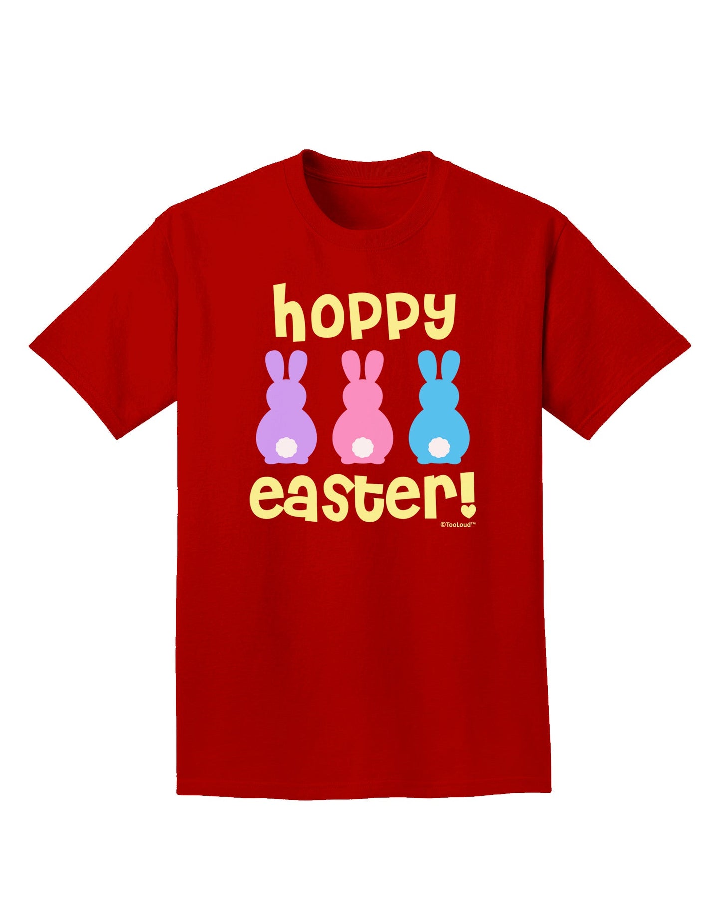 Three Easter Bunnies - Hoppy Easter Adult Dark T-Shirt by TooLoud-Mens T-Shirt-TooLoud-Red-Small-Davson Sales