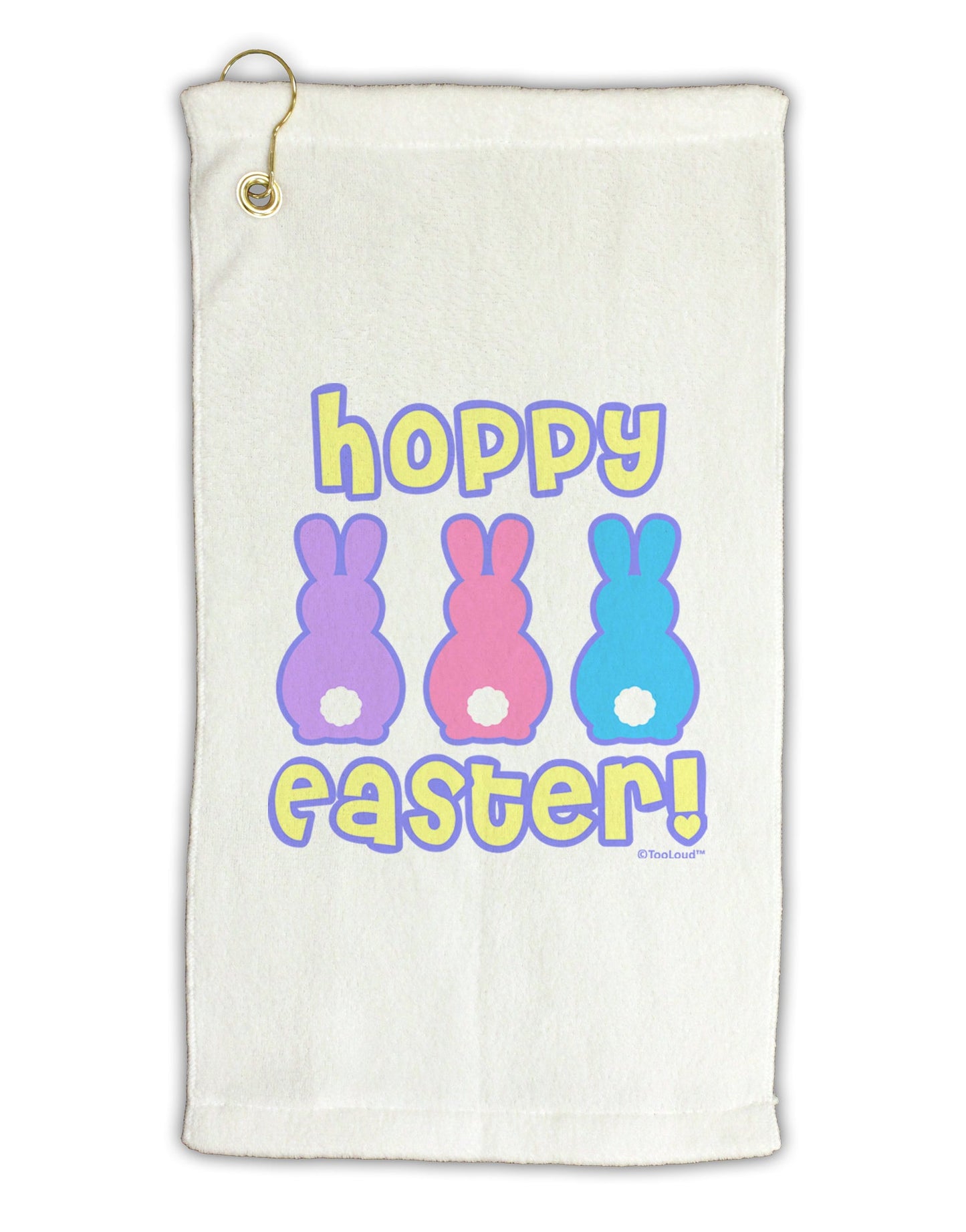 Three Easter Bunnies - Hoppy Easter Micro Terry Gromet Golf Towel 16 x 25 inch by TooLoud-Golf Towel-TooLoud-White-Davson Sales