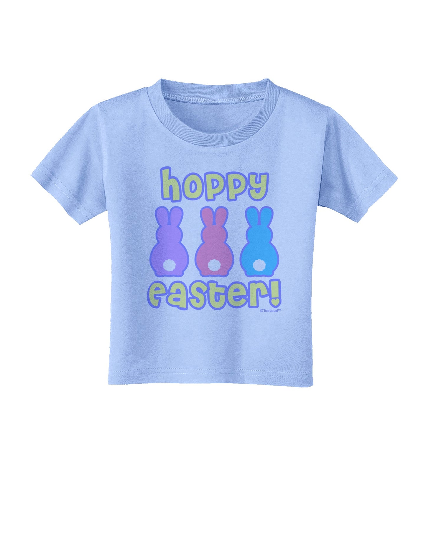 Three Easter Bunnies - Hoppy Easter Toddler T-Shirt by TooLoud-Toddler T-Shirt-TooLoud-Aquatic-Blue-2T-Davson Sales