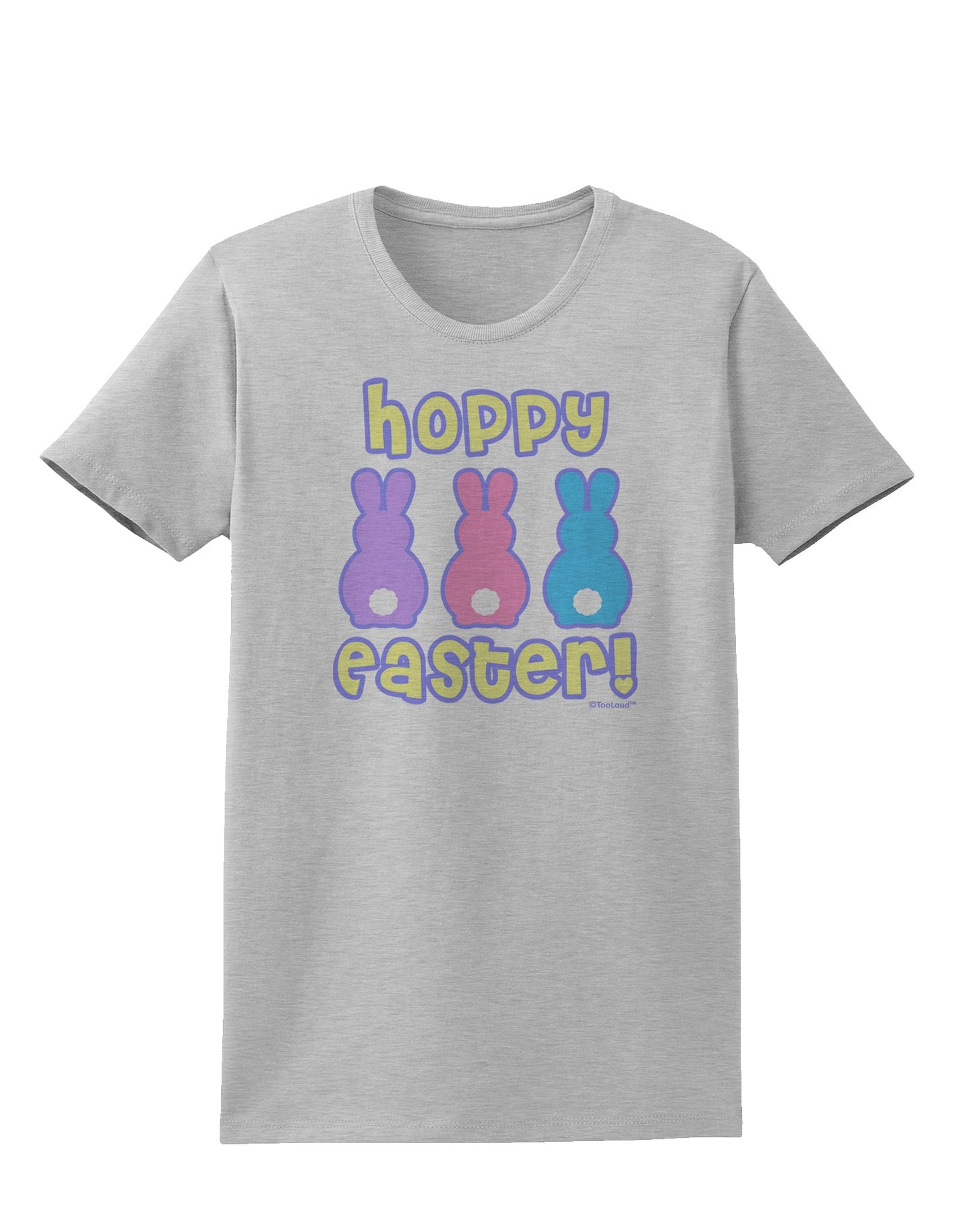Three Easter Bunnies - Hoppy Easter Womens T-Shirt by TooLoud-Womens T-Shirt-TooLoud-AshGray-X-Small-Davson Sales