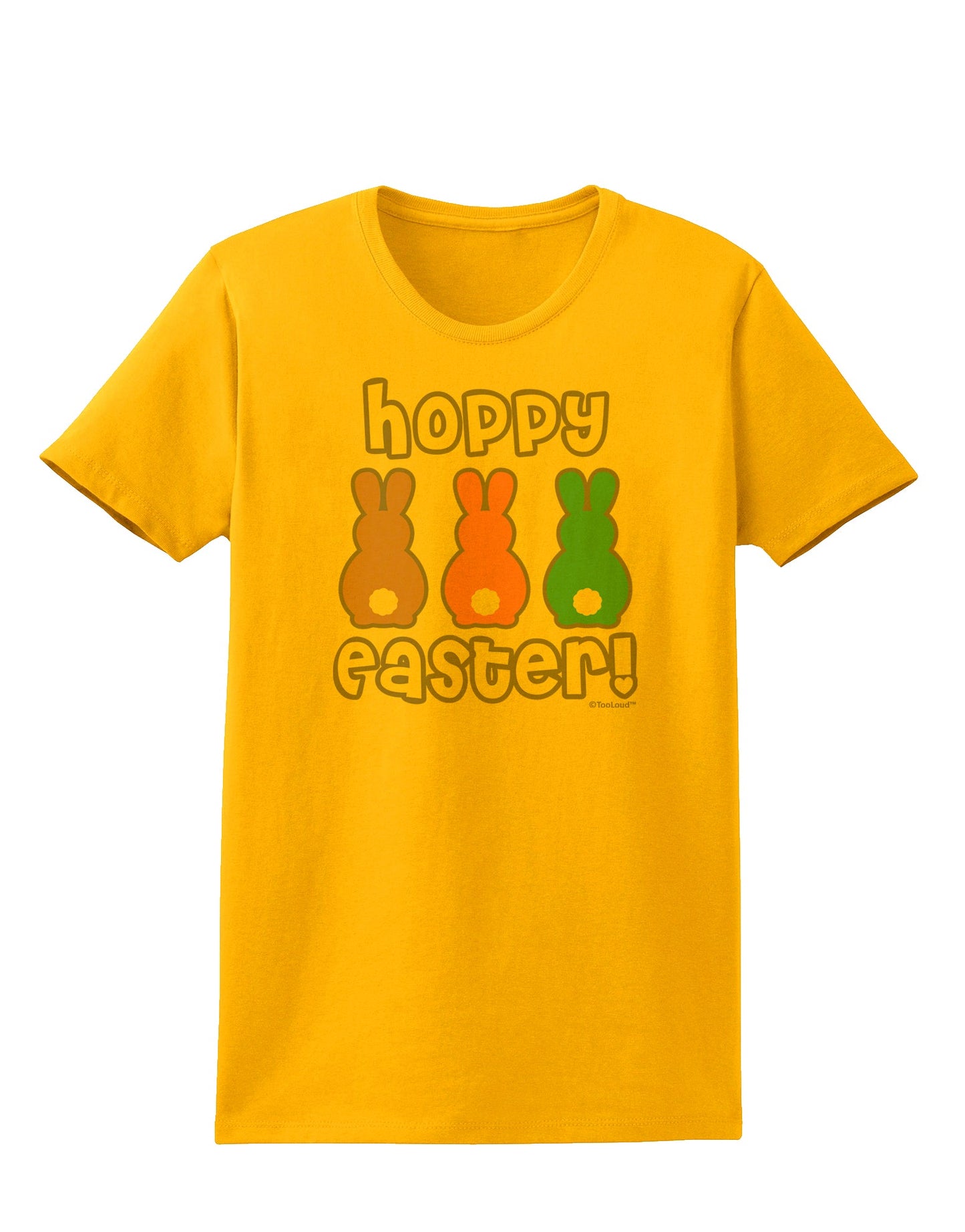 Three Easter Bunnies - Hoppy Easter Womens T-Shirt by TooLoud-Womens T-Shirt-TooLoud-Gold-X-Small-Davson Sales