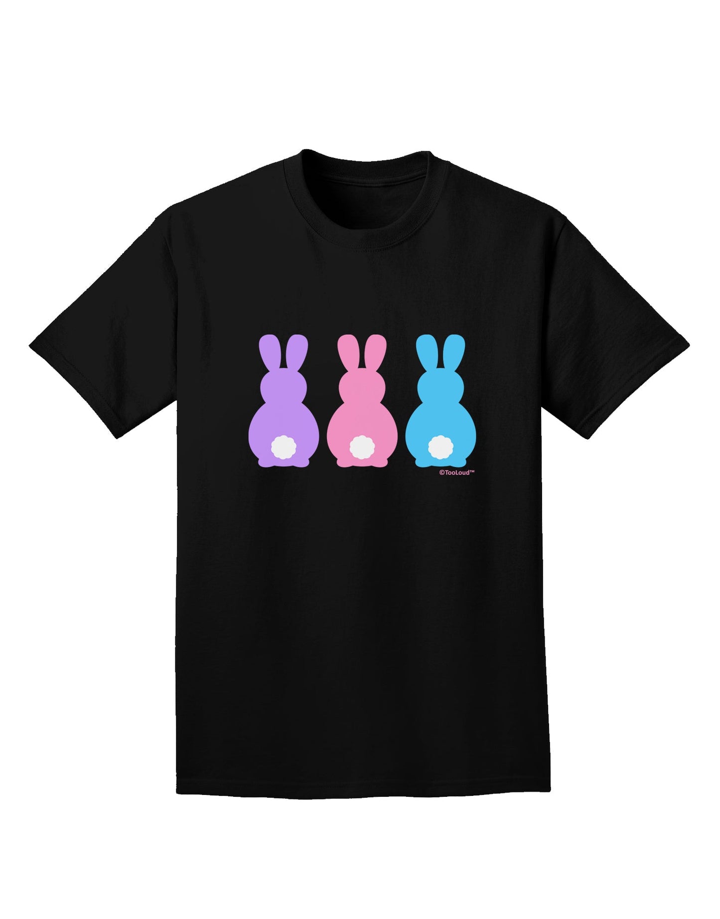 Three Easter Bunnies - Pastels Adult Dark T-Shirt by TooLoud-Mens T-Shirt-TooLoud-Black-Small-Davson Sales